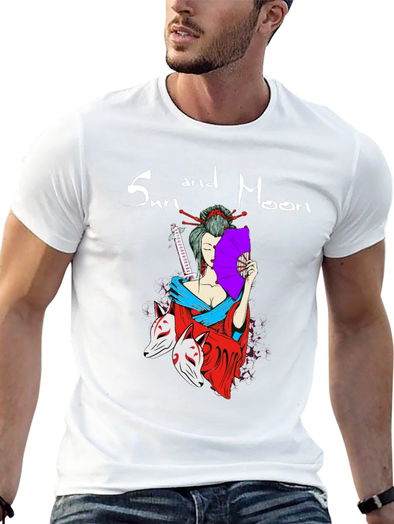 Sun and Moon Geisha T-Shirt