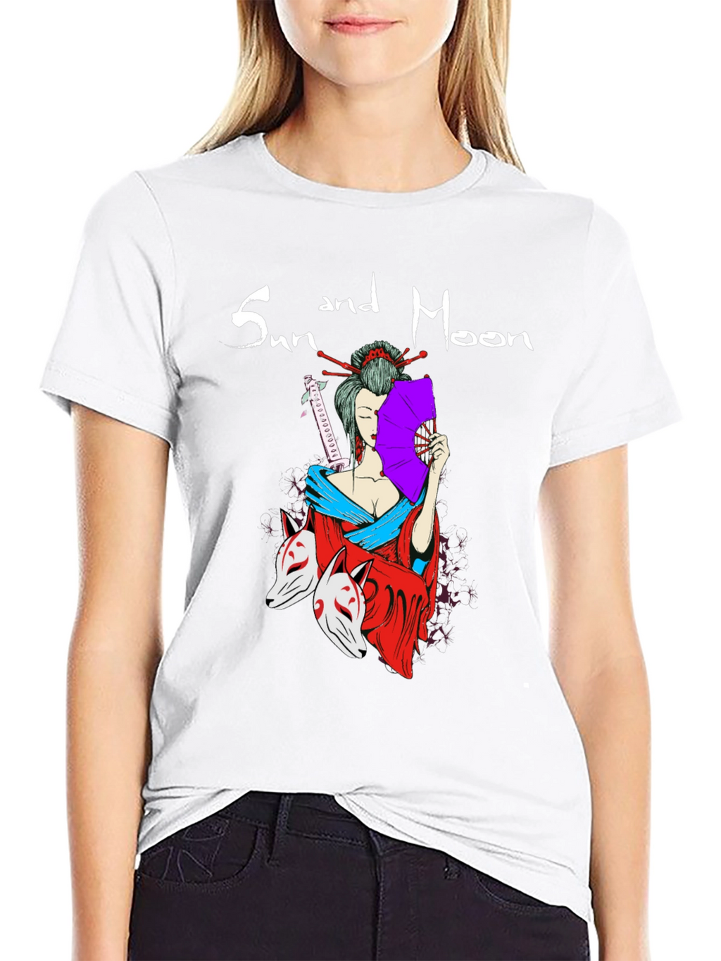 Sun and Moon Geisha T-Shirt
