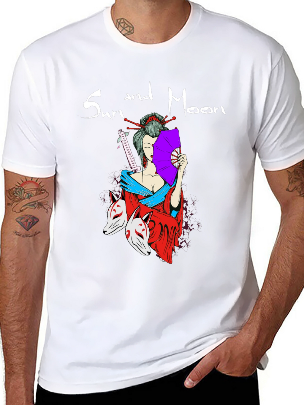 Sun and Moon Geisha T-Shirt