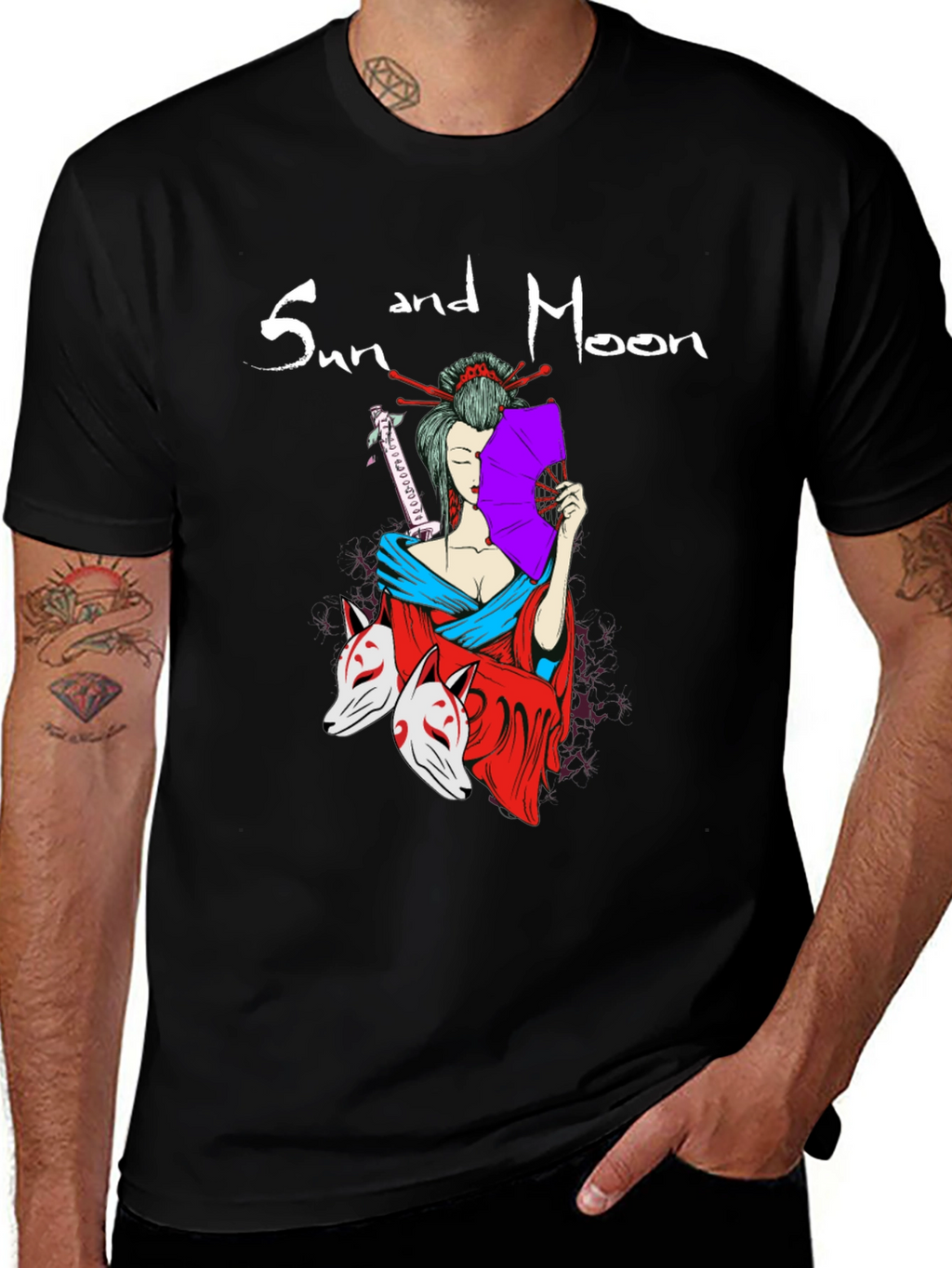 Sun and Moon Geisha T-Shirt