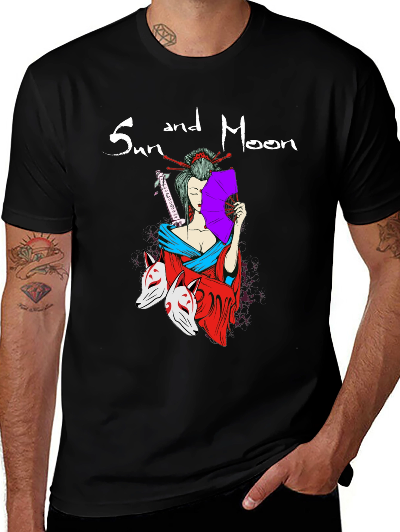 Sun and Moon Geisha T-Shirt