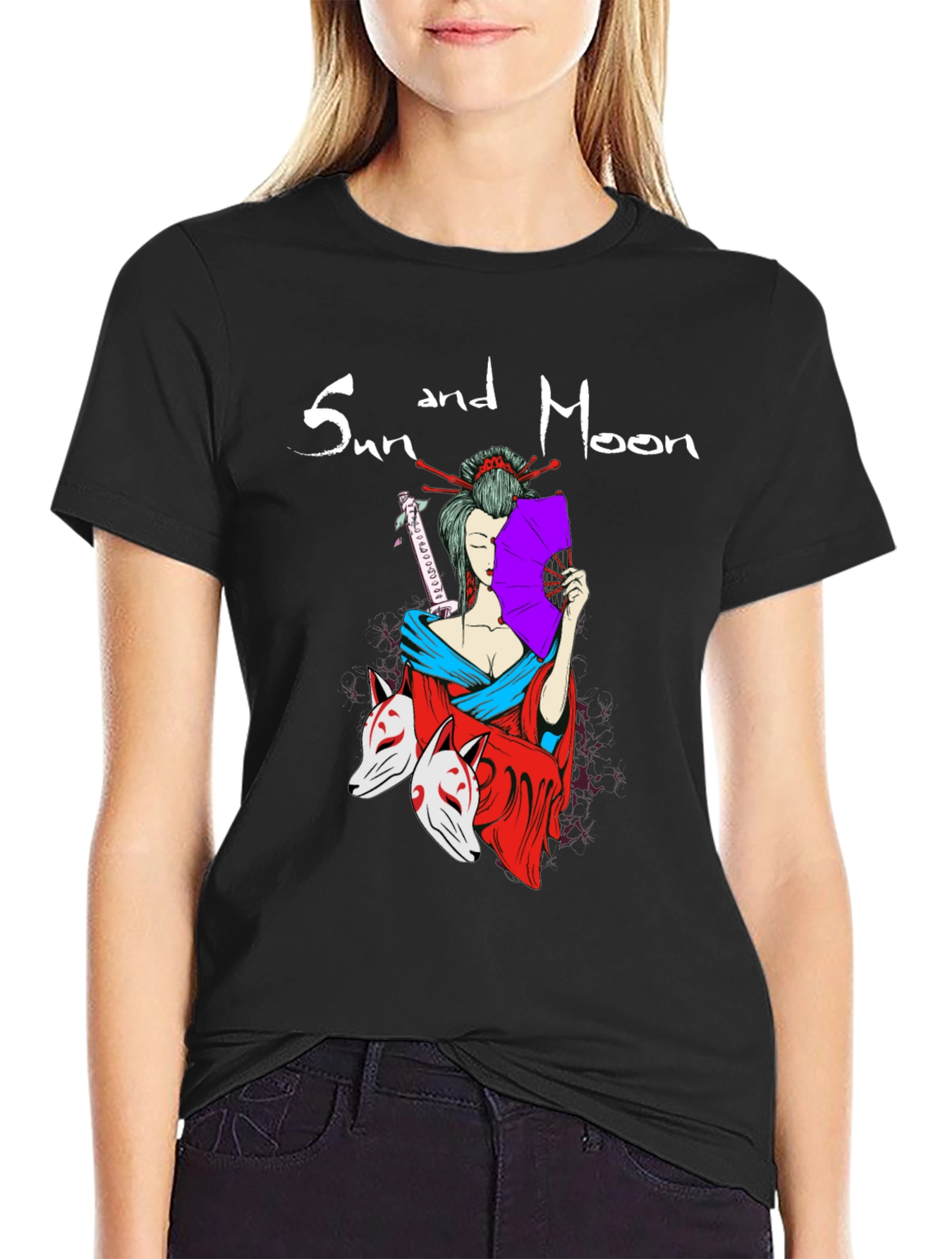 Sun and Moon Geisha T-Shirt