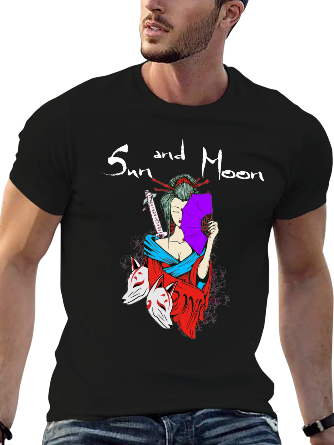 Sun and Moon Geisha T-Shirt