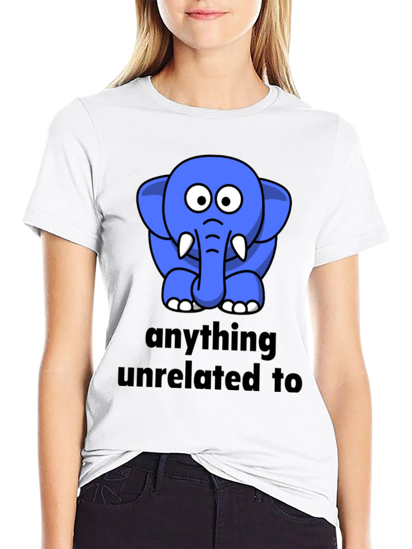Funny Elephant Graphic Black T-Shirt