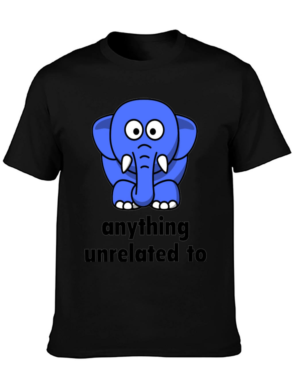 Funny Elephant Graphic Black T-Shirt