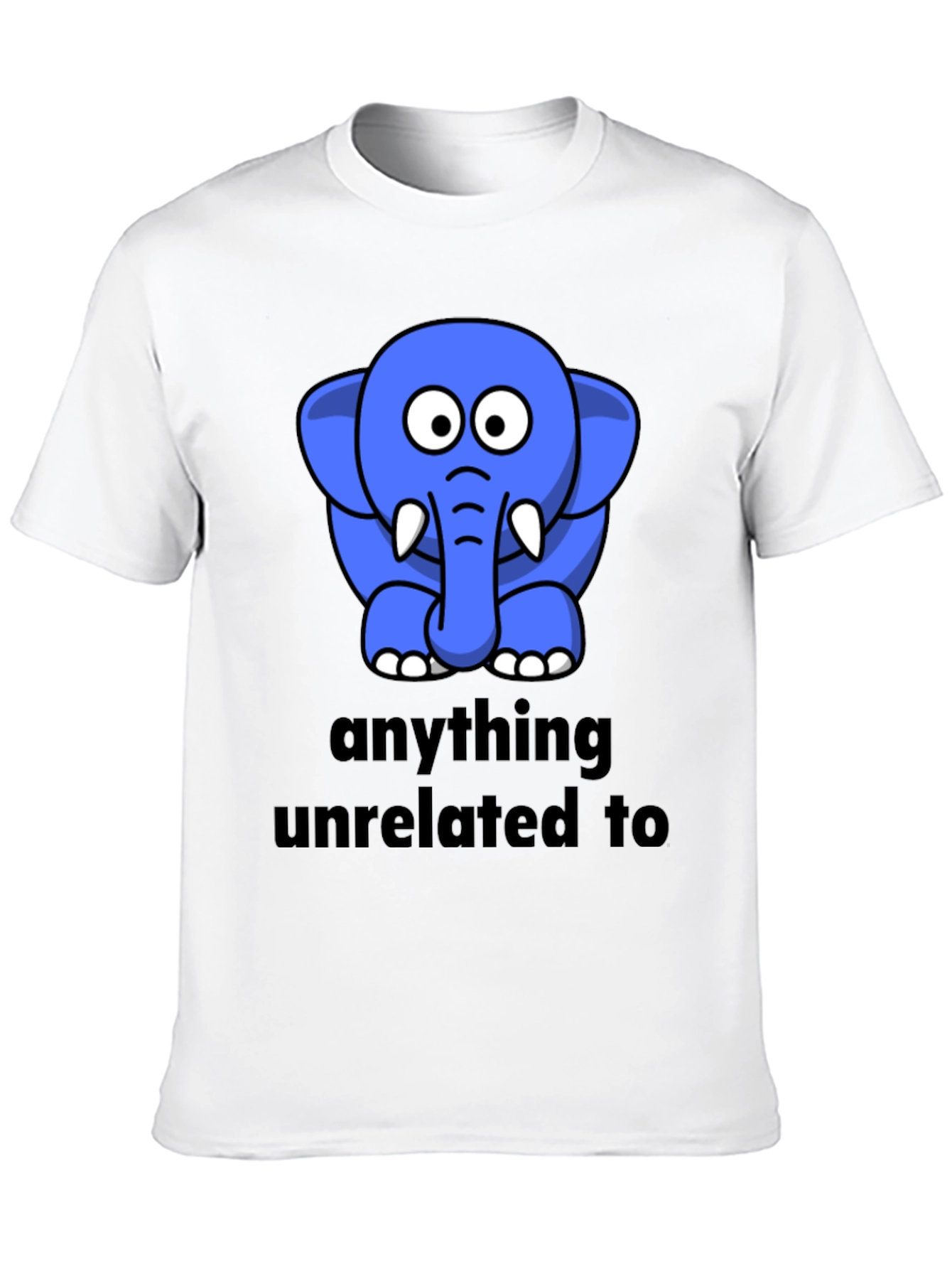 Funny Elephant Graphic Black T-Shirt