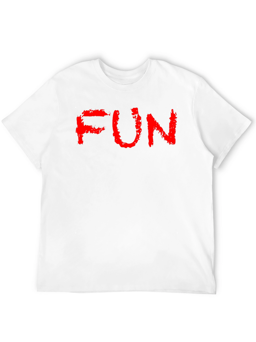 FUN Red Text Black Cotton T-Shirt