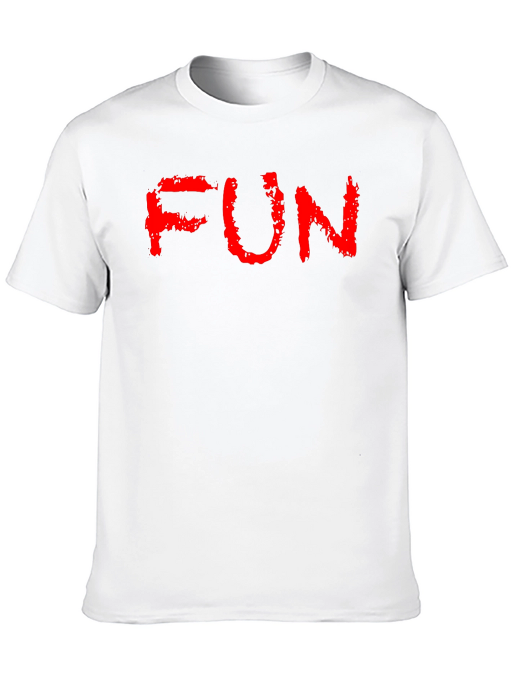 FUN Red Text Black Cotton T-Shirt