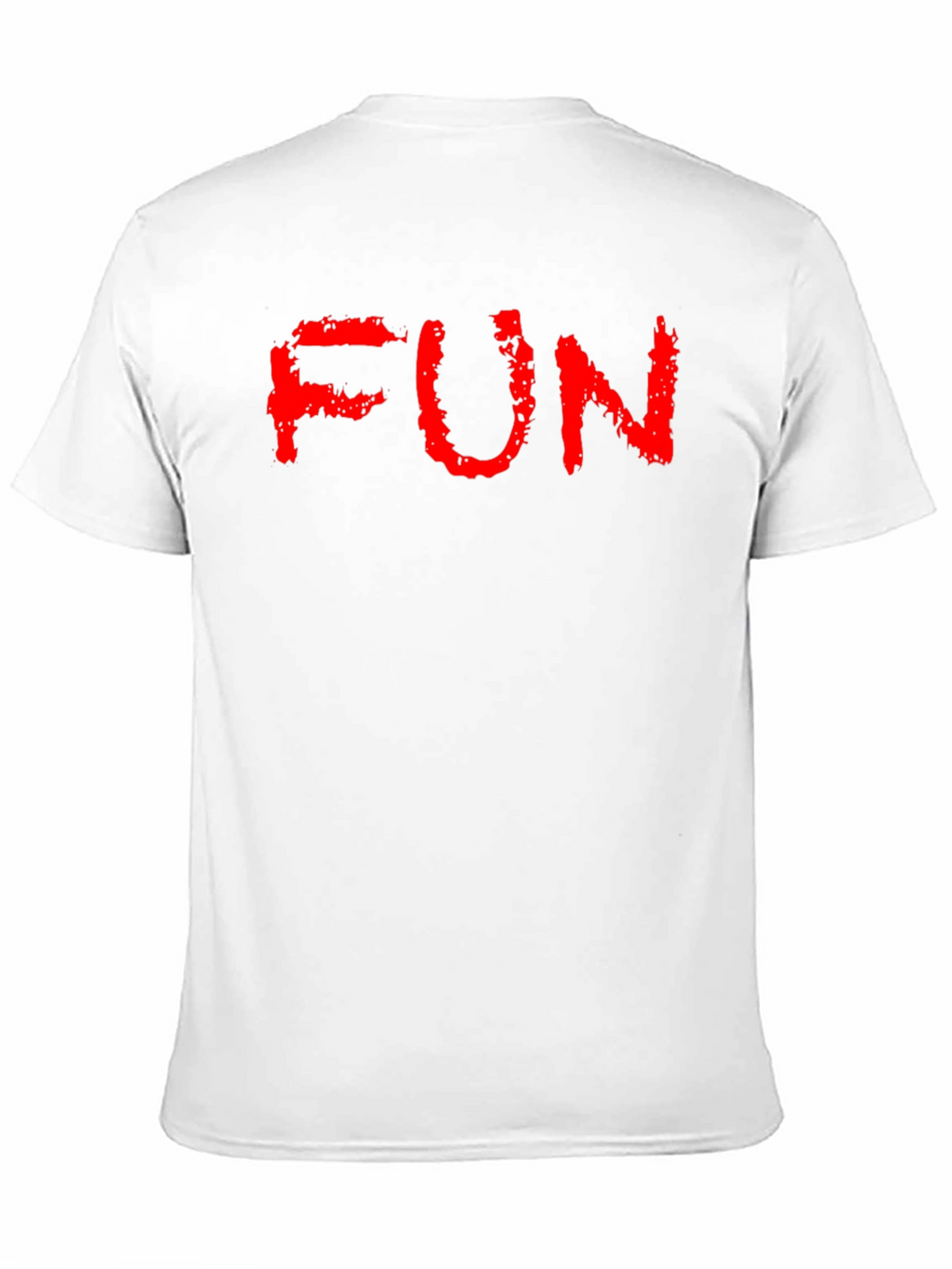 FUN Red Text Black Cotton T-Shirt