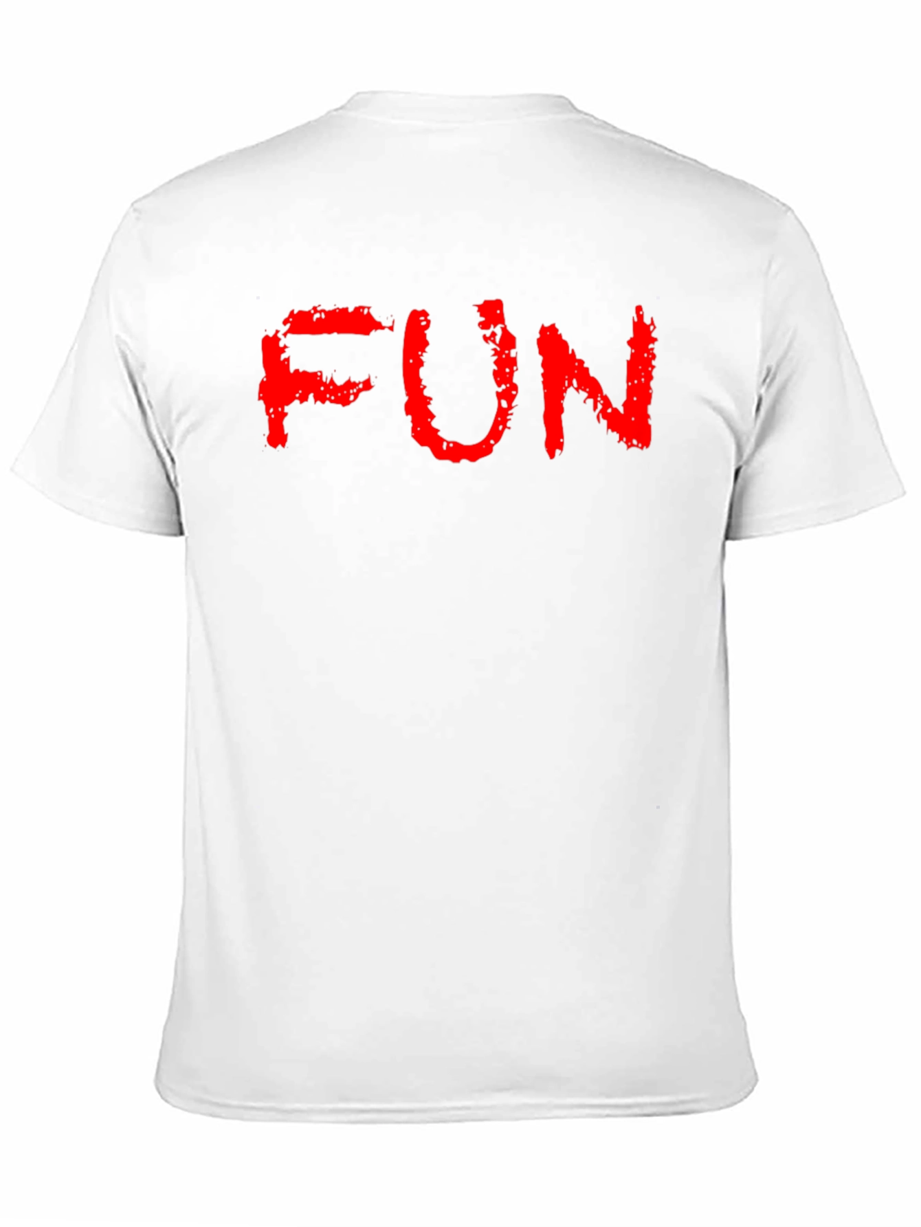 FUN Red Text Black Cotton T-Shirt