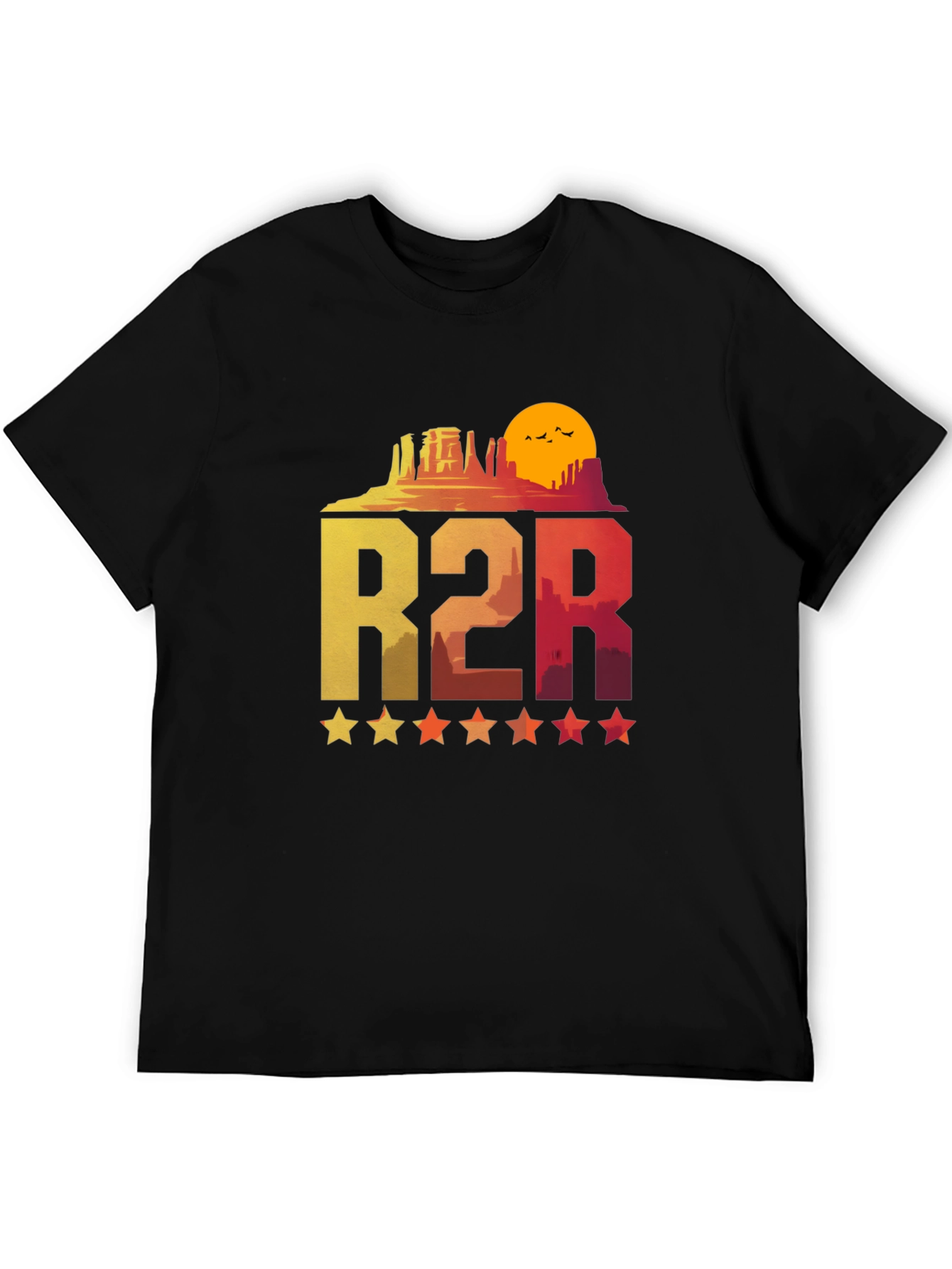 Retro R2R Desert Graphic T-Shirt - Stylish and Comfortable