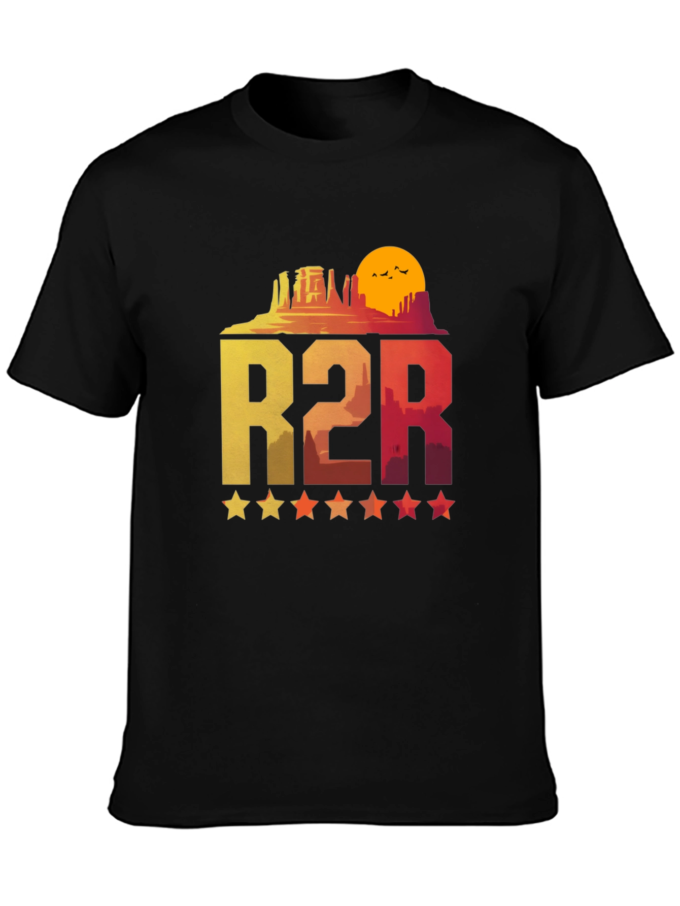 Retro R2R Desert Graphic T-Shirt - Stylish and Comfortable