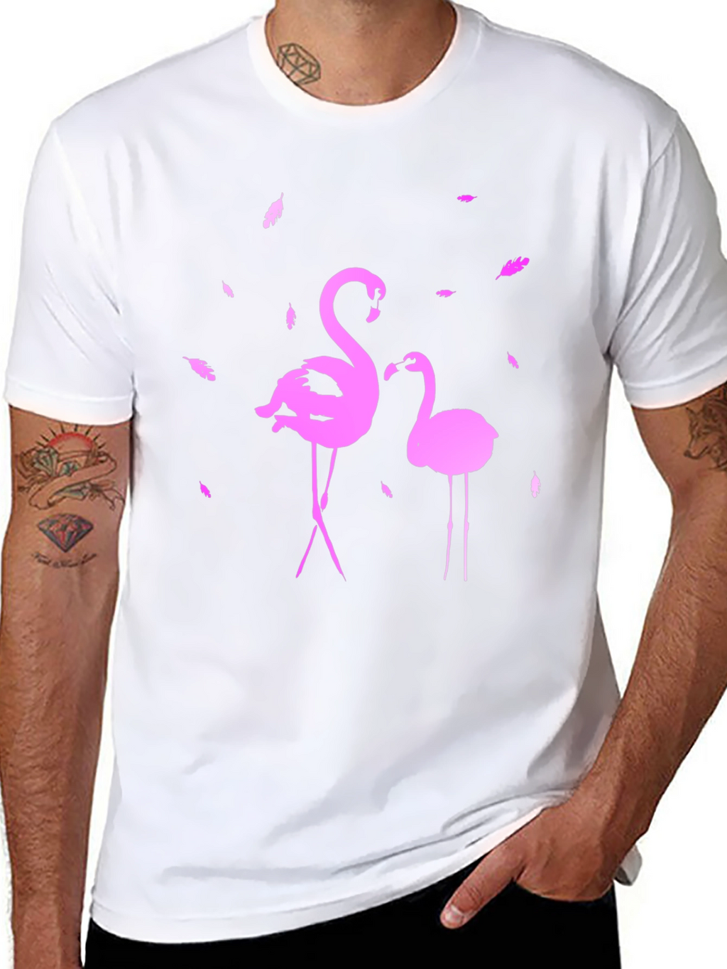 Flamingo Graphic Tee - Stylish Black T-Shirt