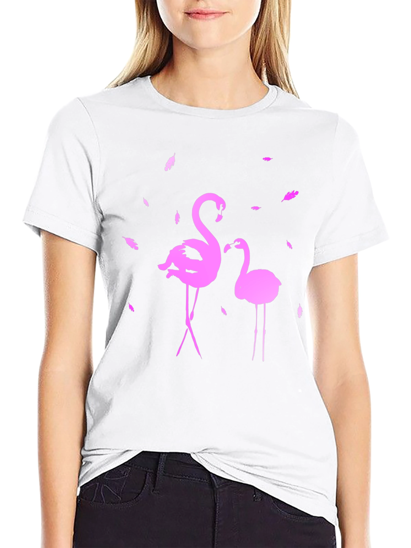Flamingo Graphic Tee - Stylish Black T-Shirt
