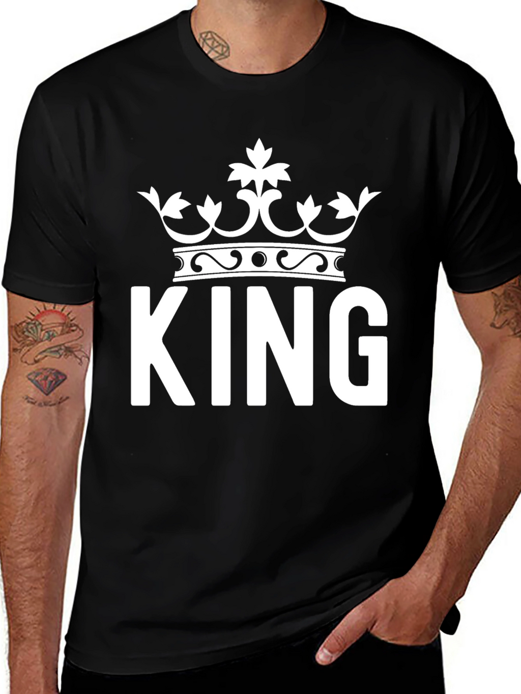 King Crown Graphic Tee - Black Cotton Blend
