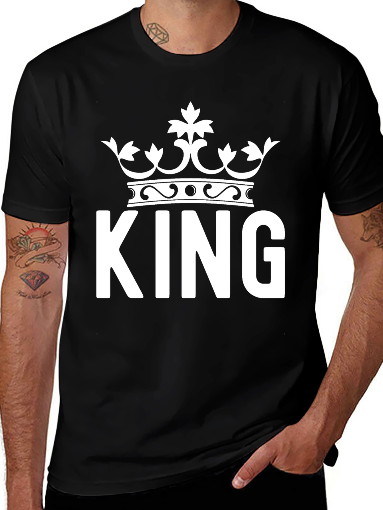 King Crown Graphic Tee - Black Cotton Blend