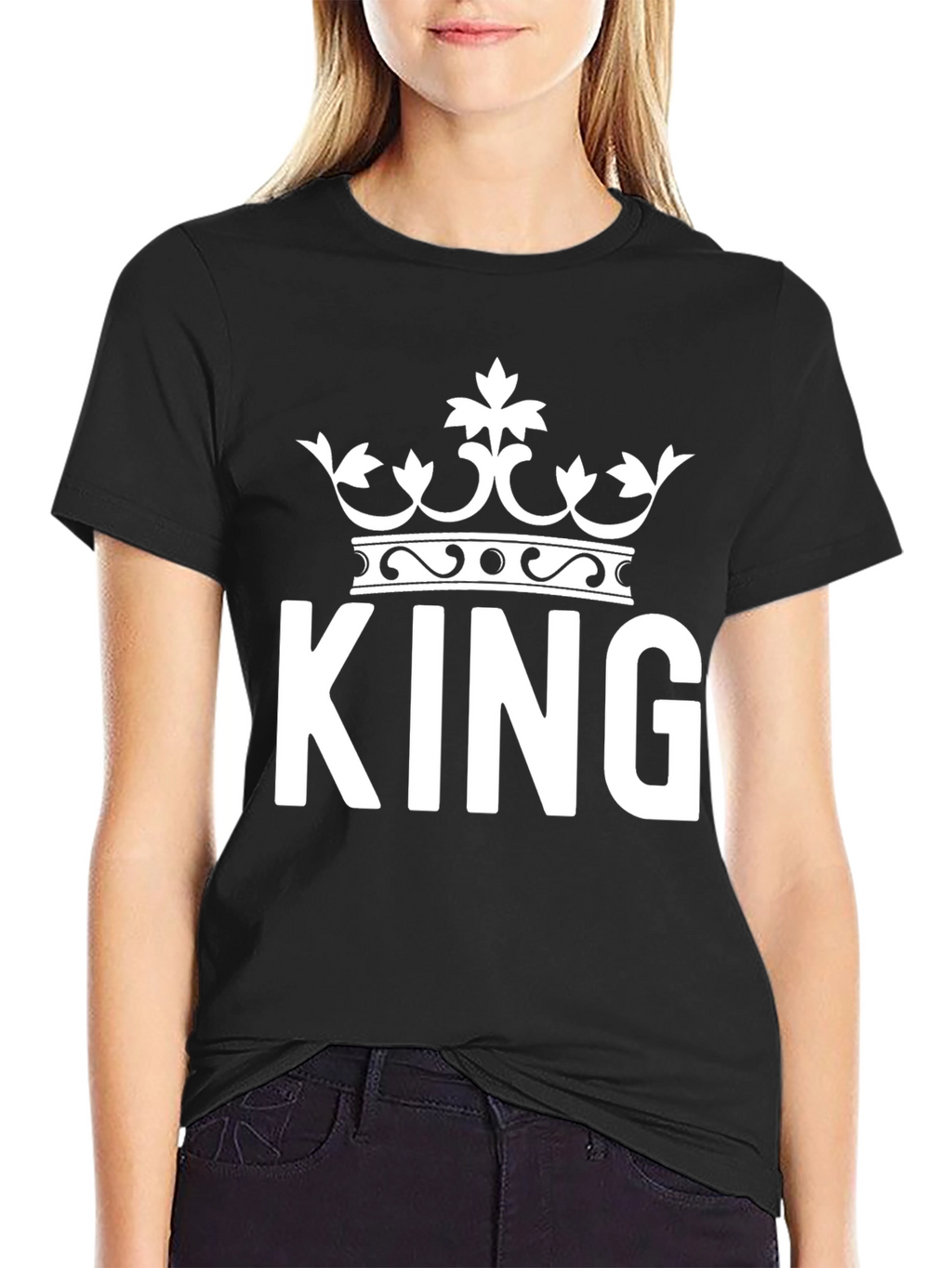 King Crown Graphic Tee - Black Cotton Blend