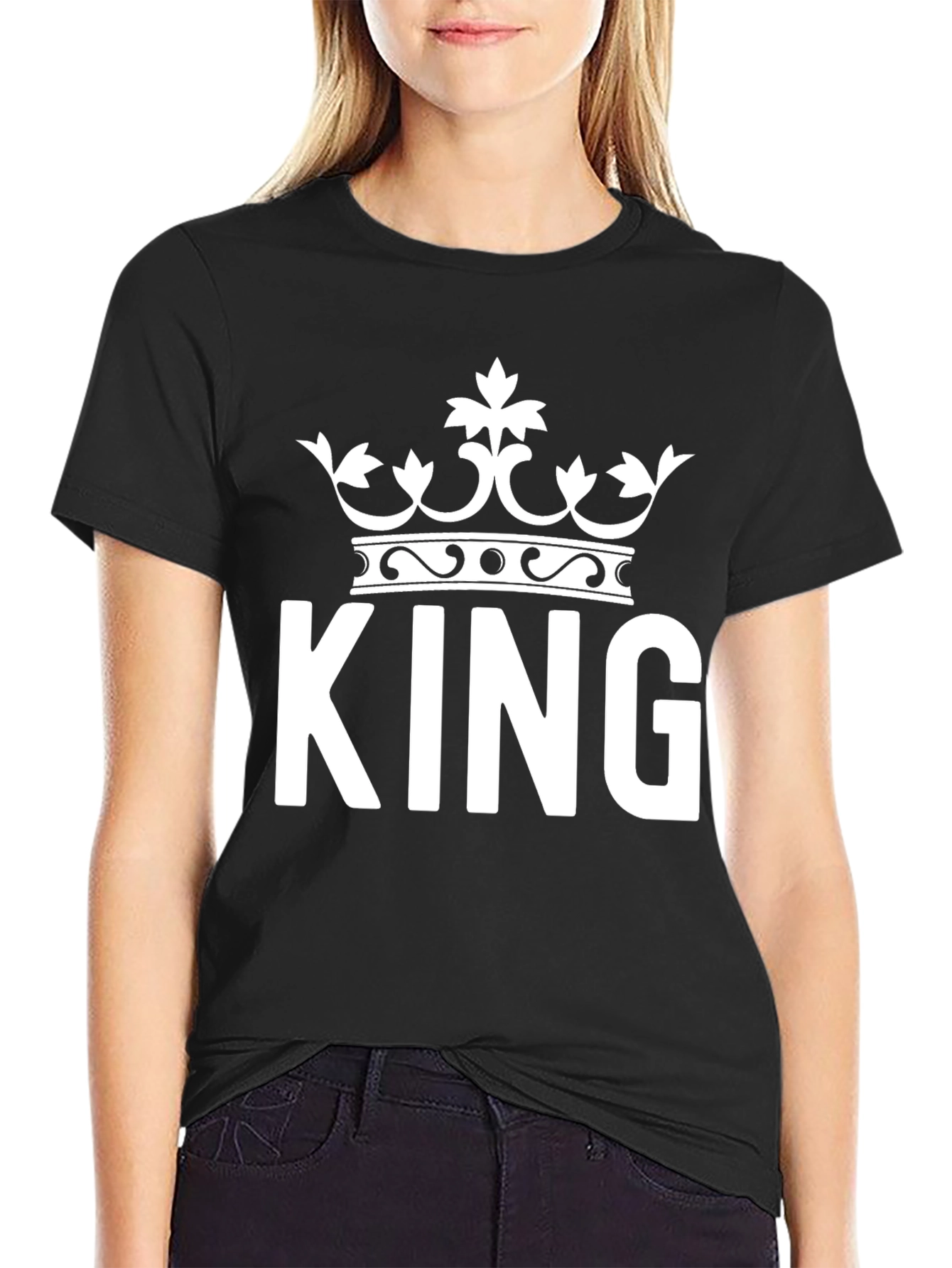 King Crown Graphic Tee - Black Cotton Blend