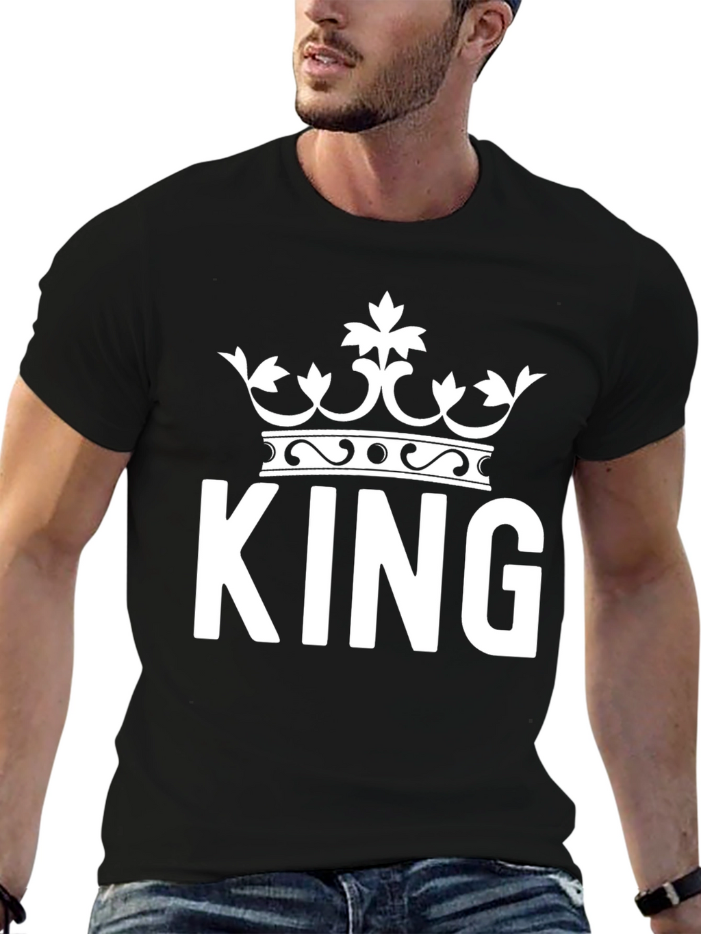 King Crown Graphic Tee - Black Cotton Blend