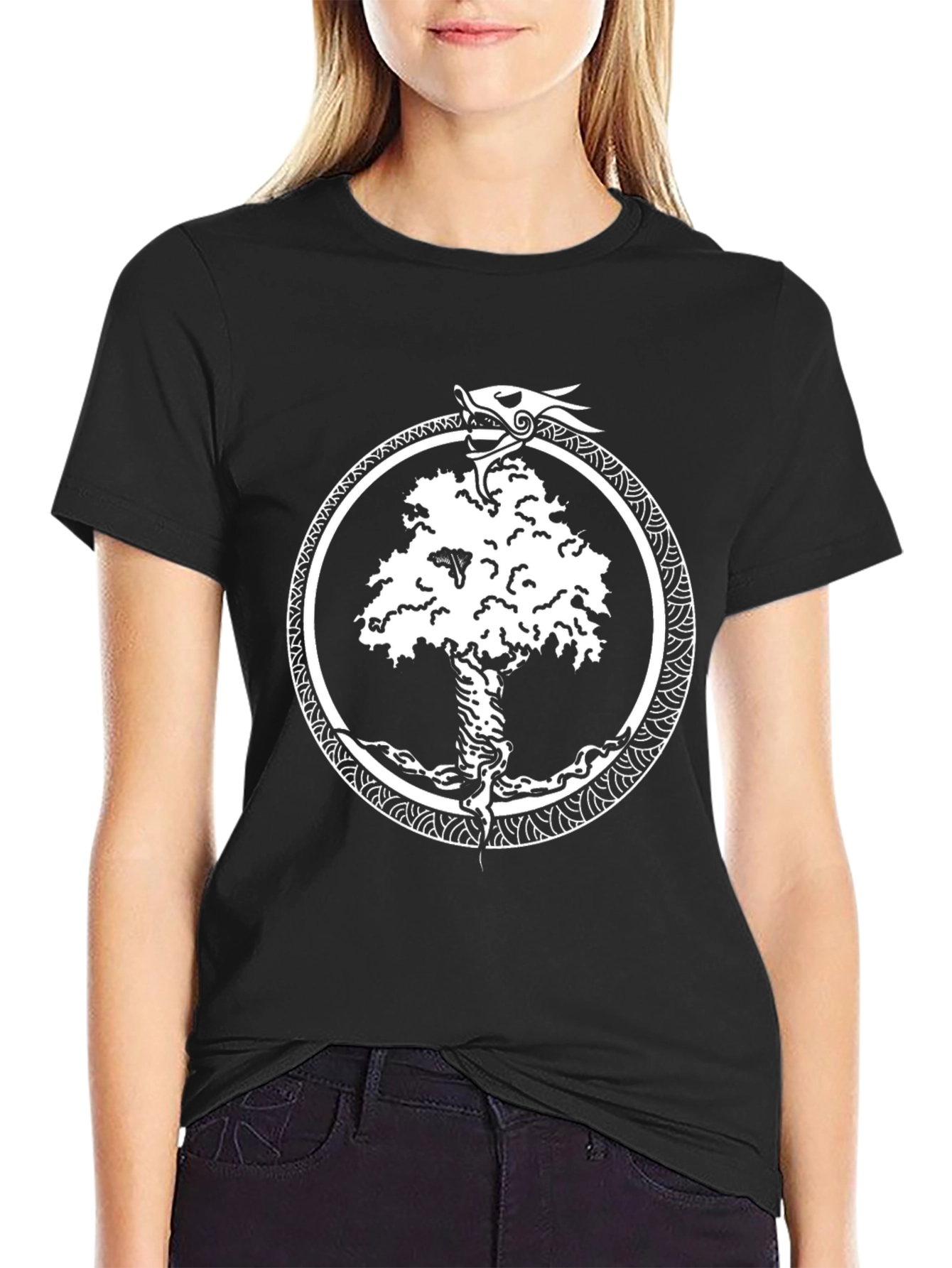 Yggdrasil Serpent T-Shirt - Viking World Tree Design