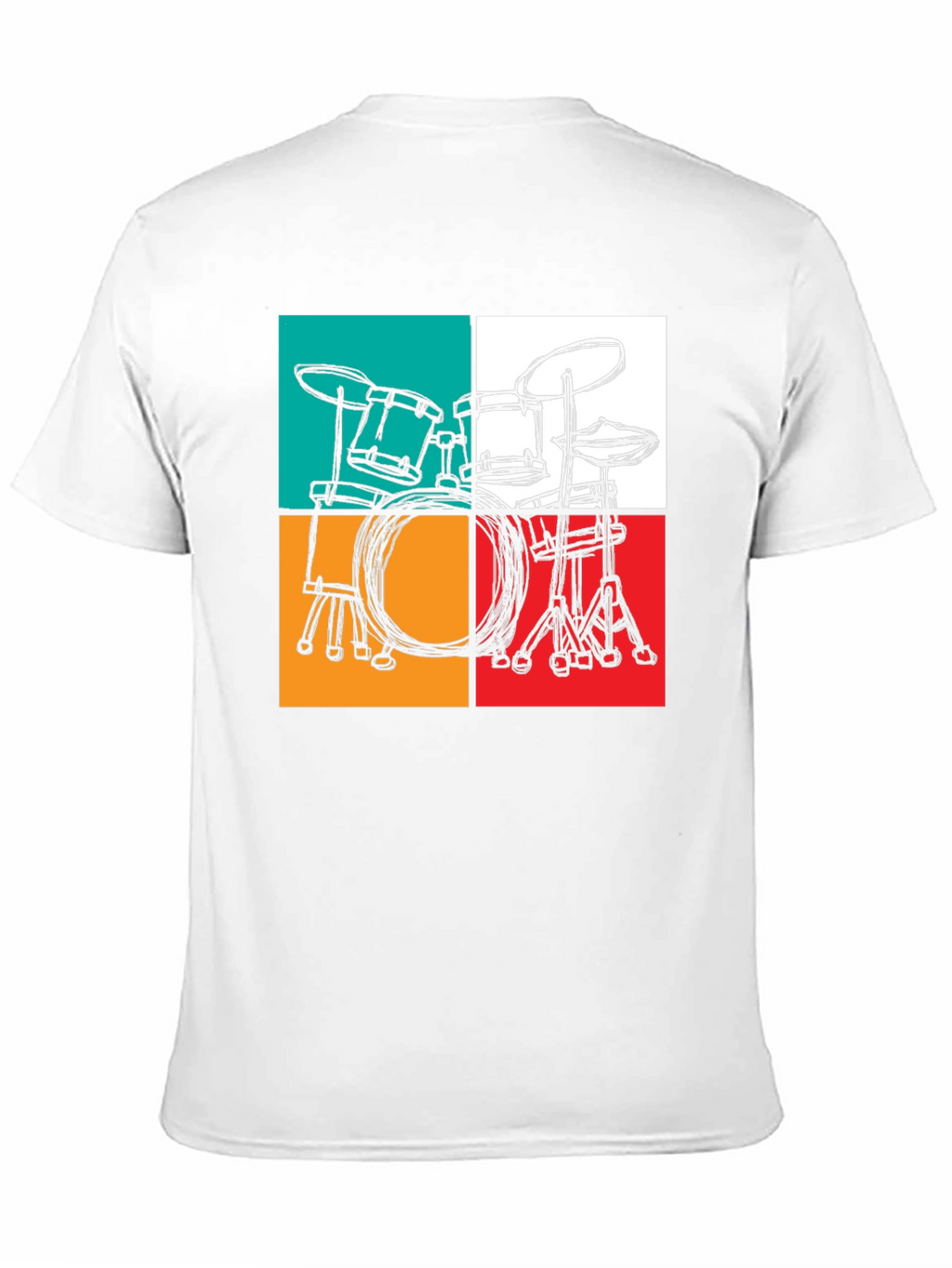 Retro Drum Set Graphic T-Shirt - Black