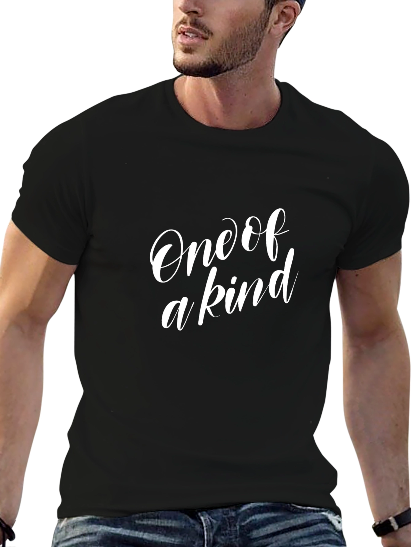 One of a Kind Graphic Tee - Black Cotton T-Shirt