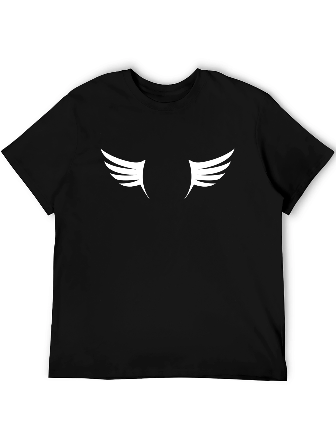 Winged T-Shirt: Classic Black Cotton Tee with White Wing Graphic