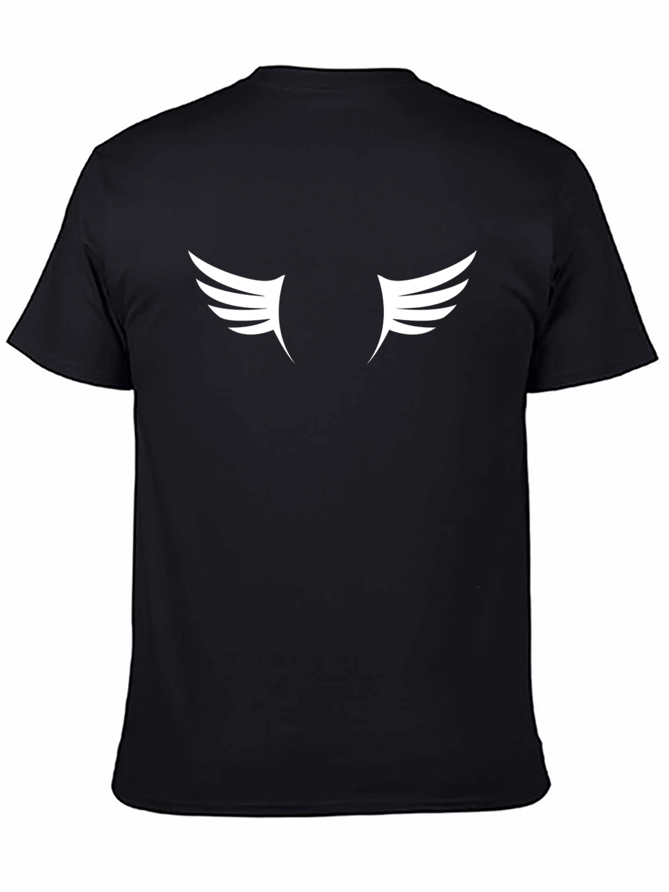 Winged T-Shirt: Classic Black Cotton Tee with White Wing Graphic