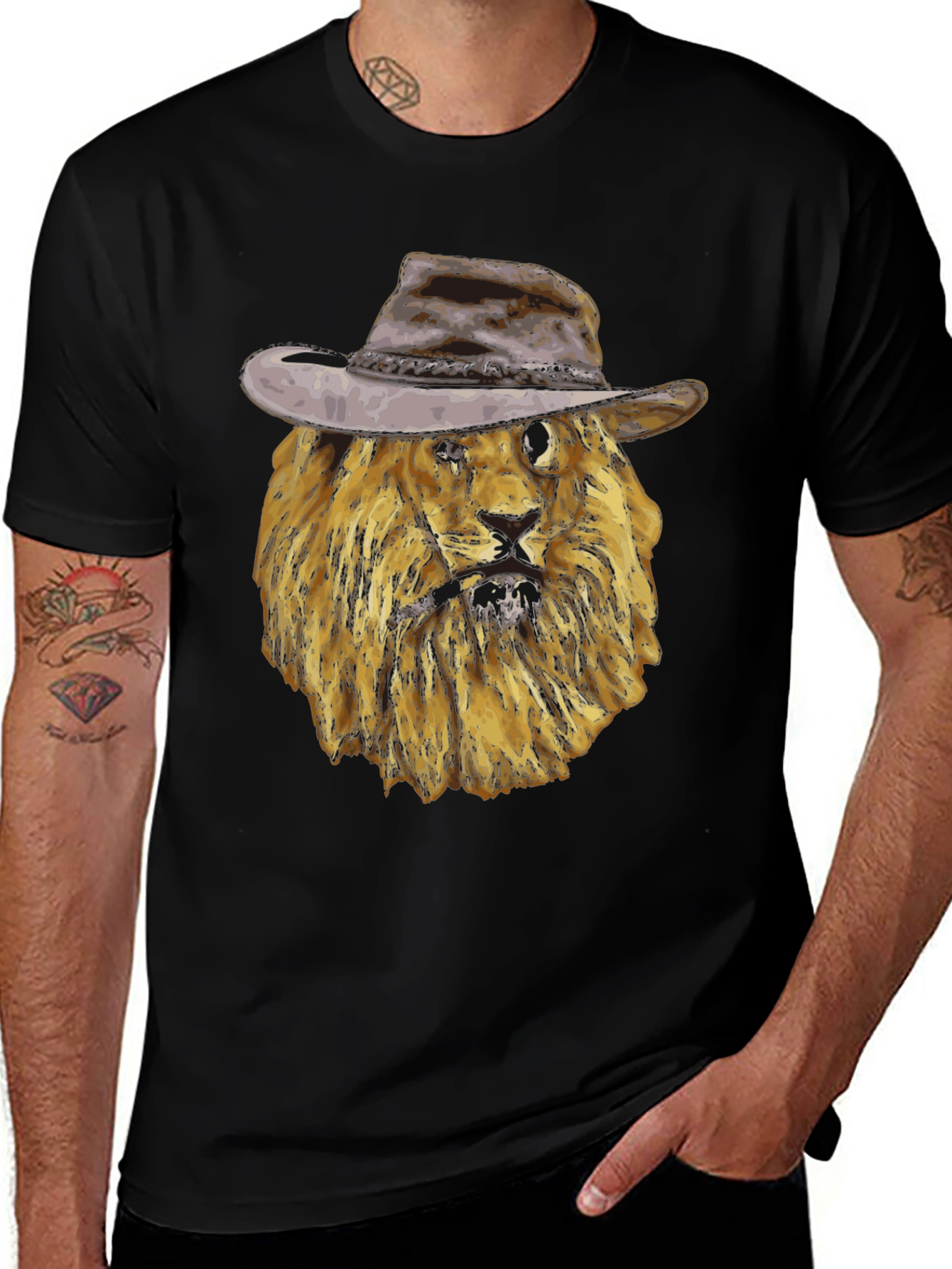 Lion in Hat Graphic Tee - Stylish & Unique Design