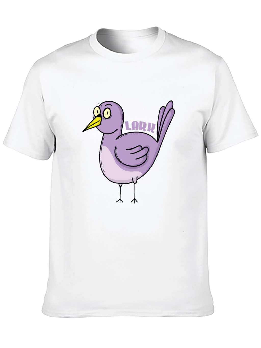 Cartoon Lark Bird Graphic Tee - Black