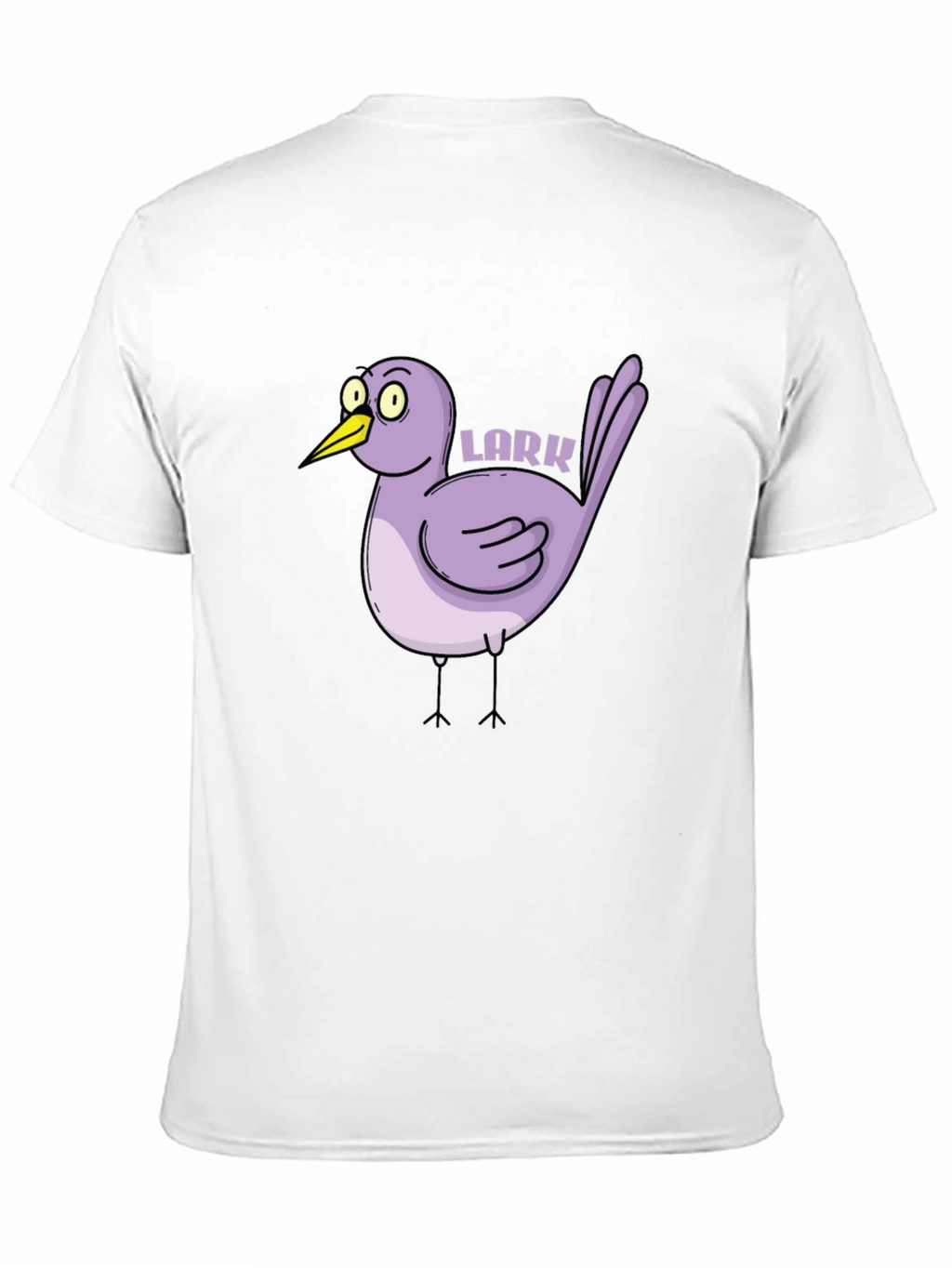 Cartoon Lark Bird Graphic Tee - Black