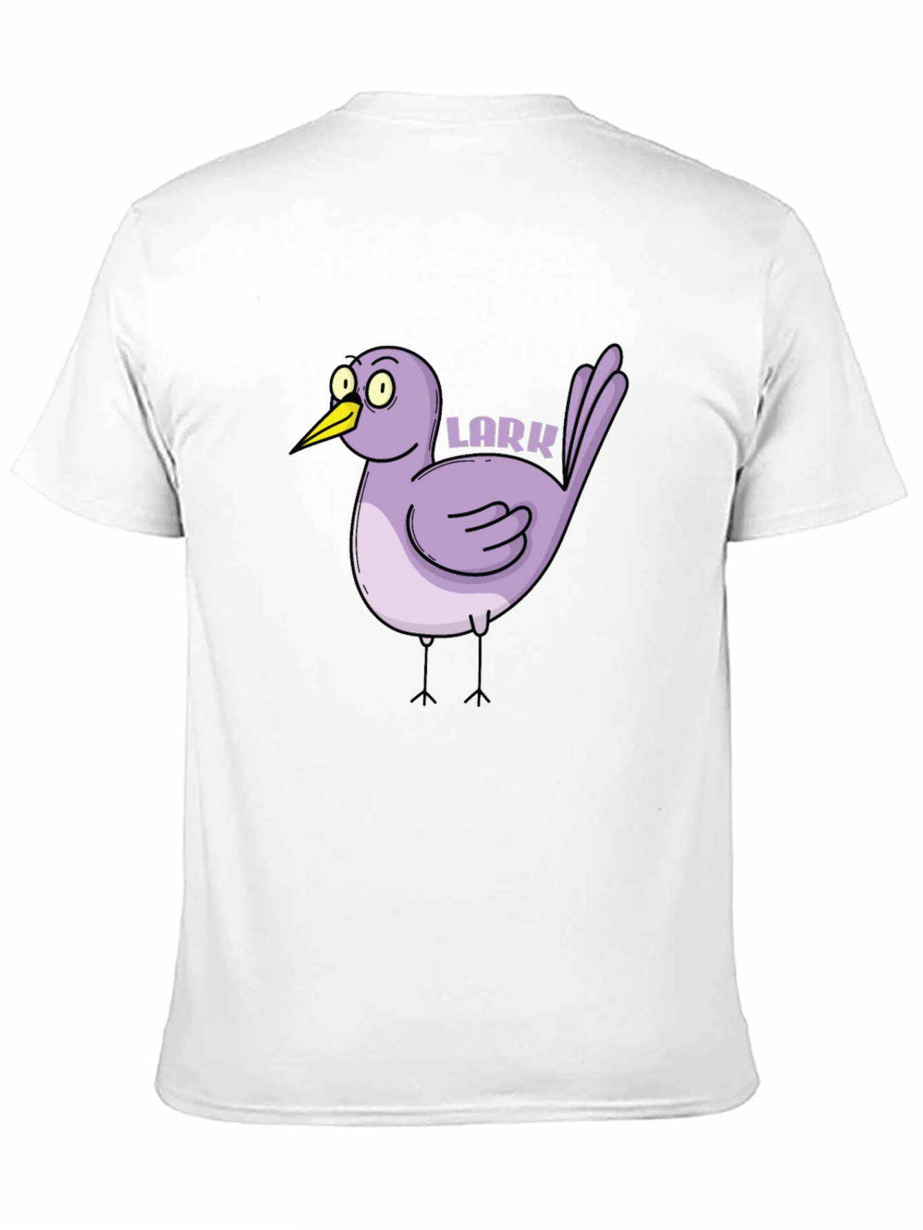 Cartoon Lark Bird Graphic Tee - Black
