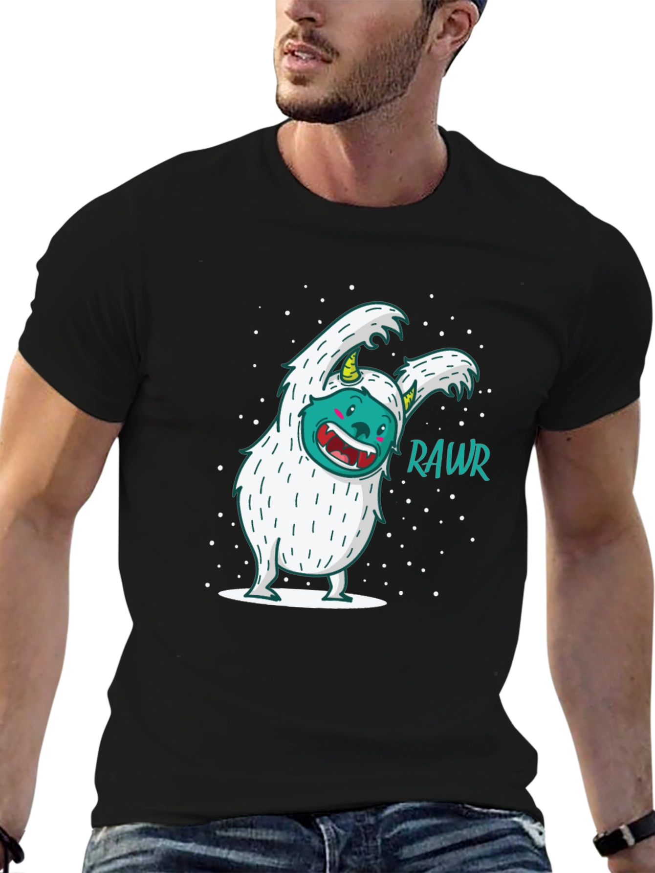 Funny Yeti Monster Rawr Graphic Tee