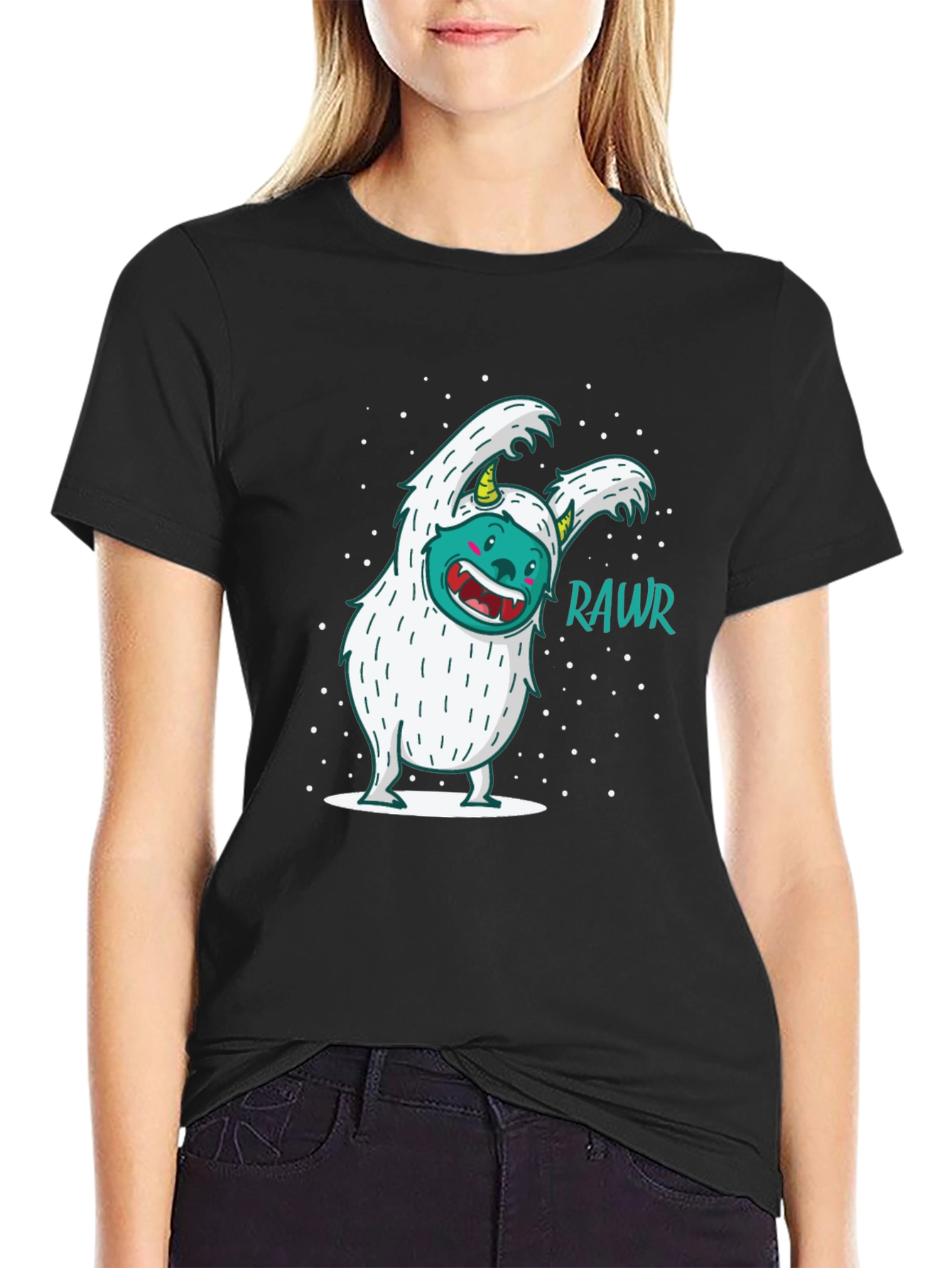 Funny Yeti Monster Rawr Graphic Tee