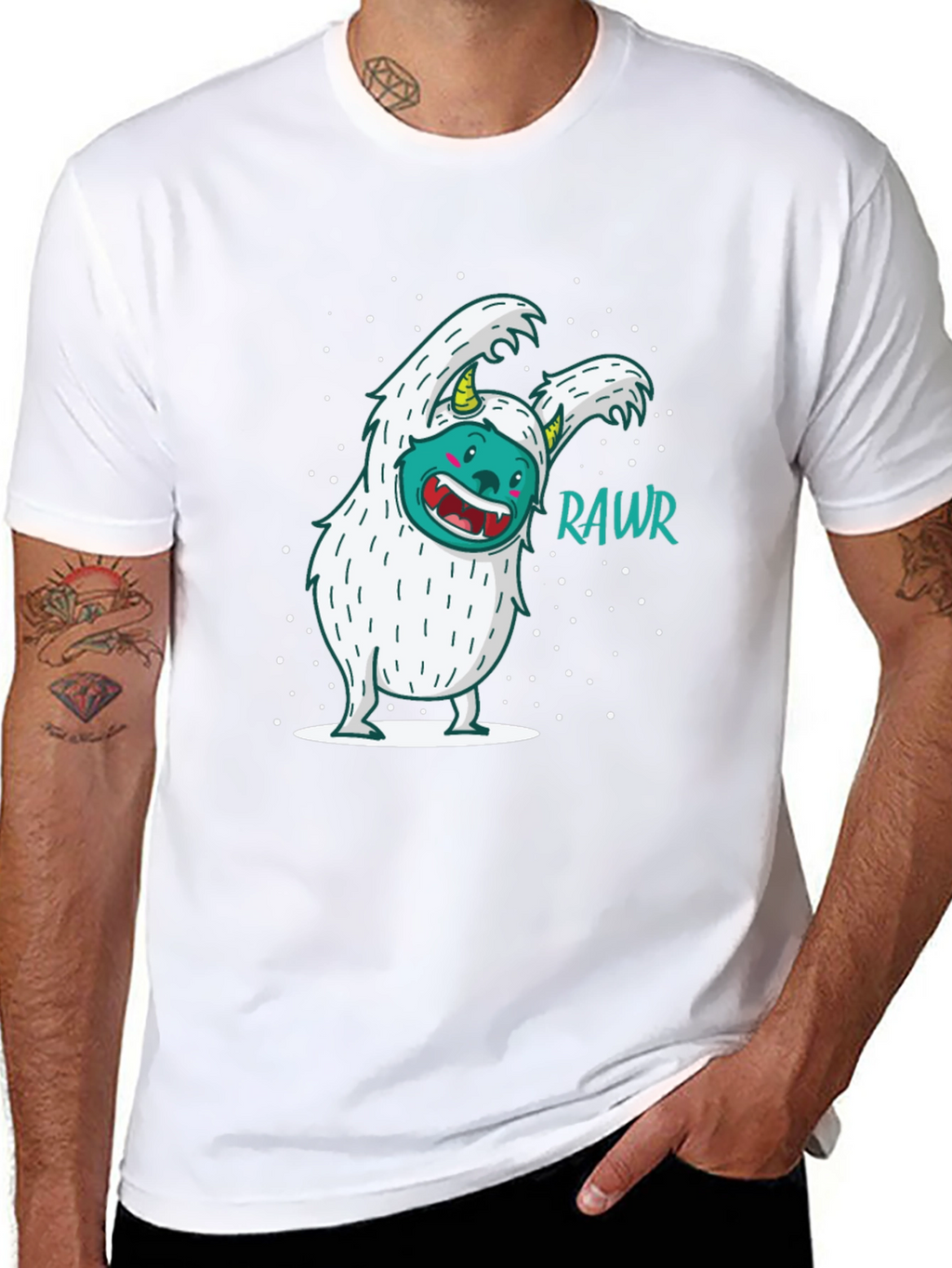 Funny Yeti Monster Rawr Graphic Tee
