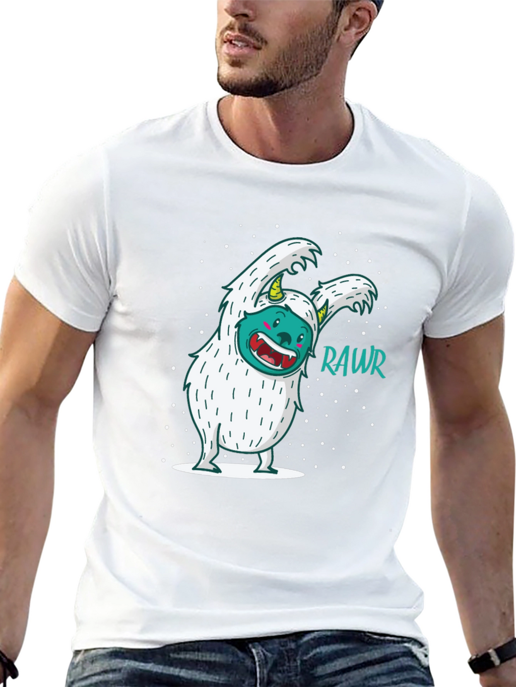 Funny Yeti Monster Rawr Graphic Tee