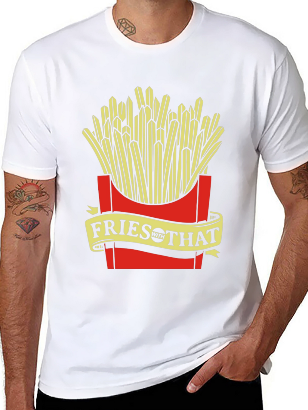 Fries With That Graphic Tee - Unisex Black T-Shirt