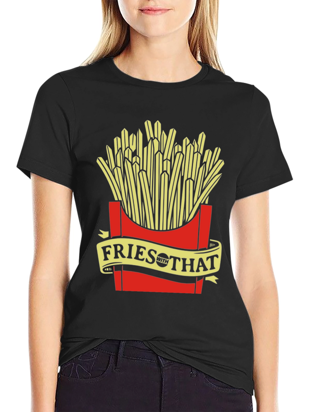 Fries With That Graphic Tee - Unisex Black T-Shirt