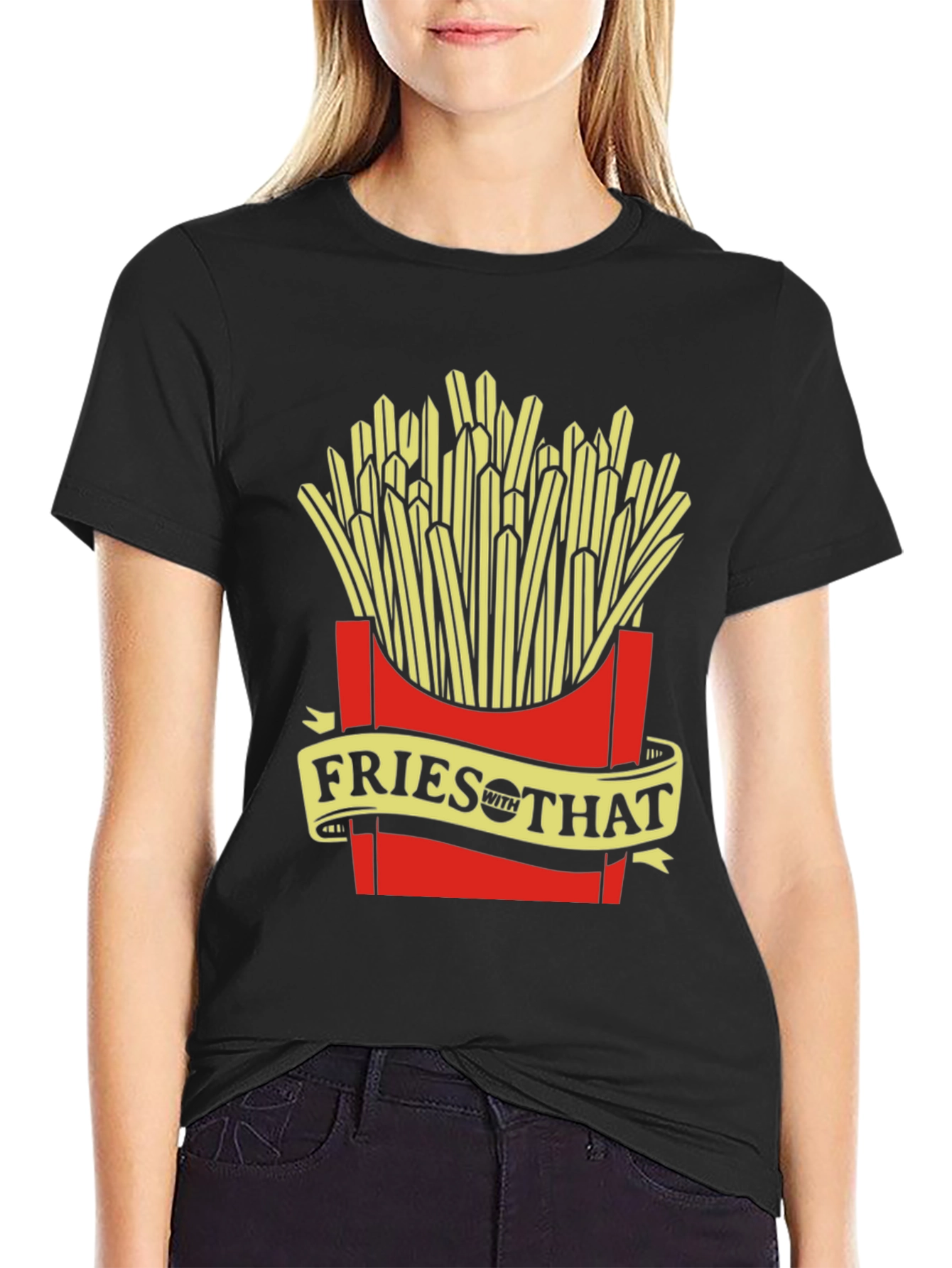 Fries With That Graphic Tee - Unisex Black T-Shirt