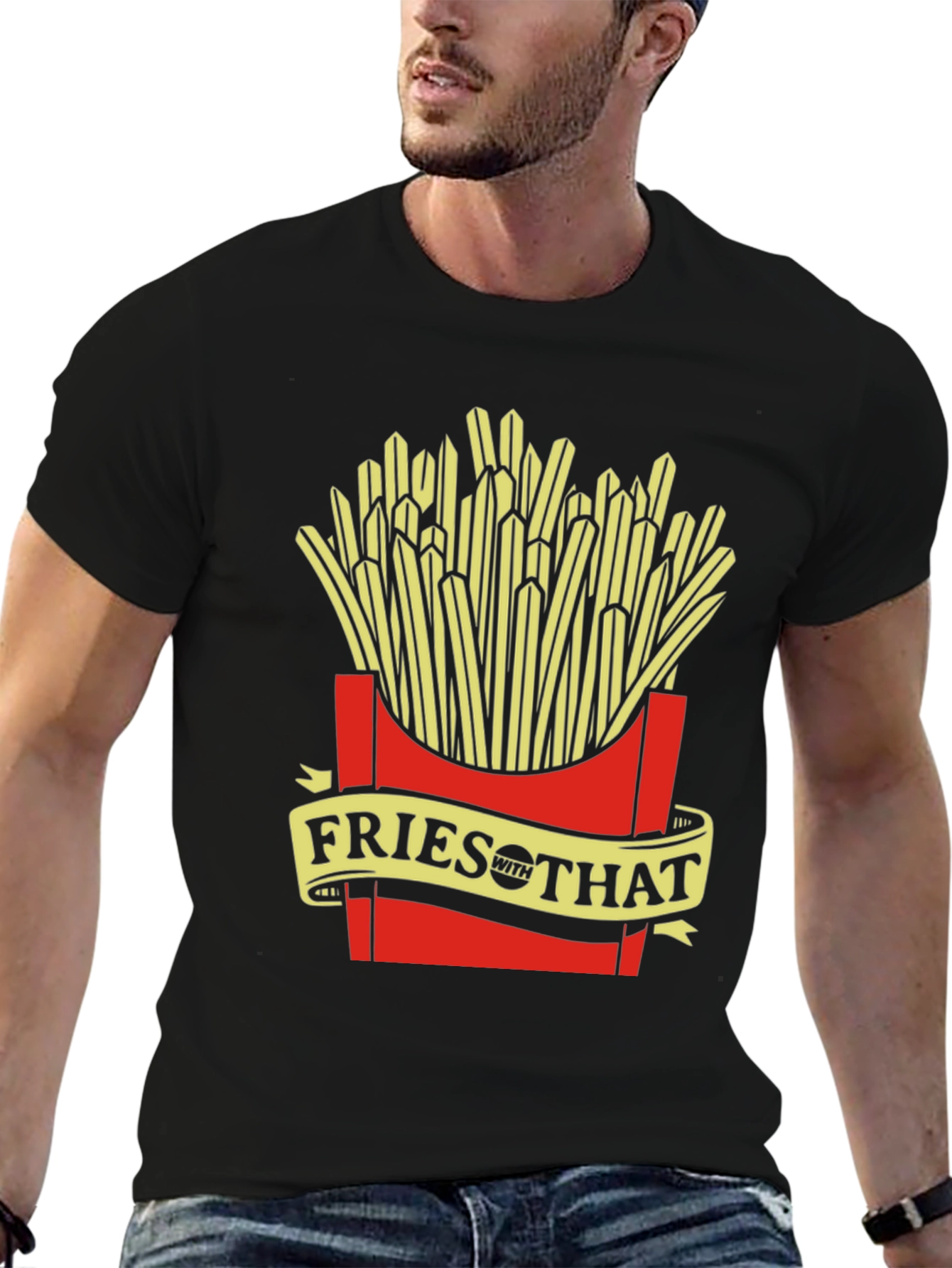Fries With That Graphic Tee - Unisex Black T-Shirt