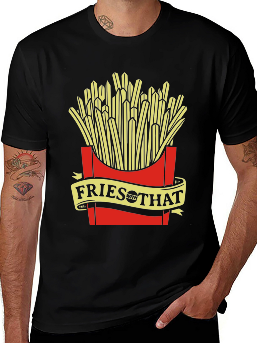 Fries With That Graphic Tee - Unisex Black T-Shirt