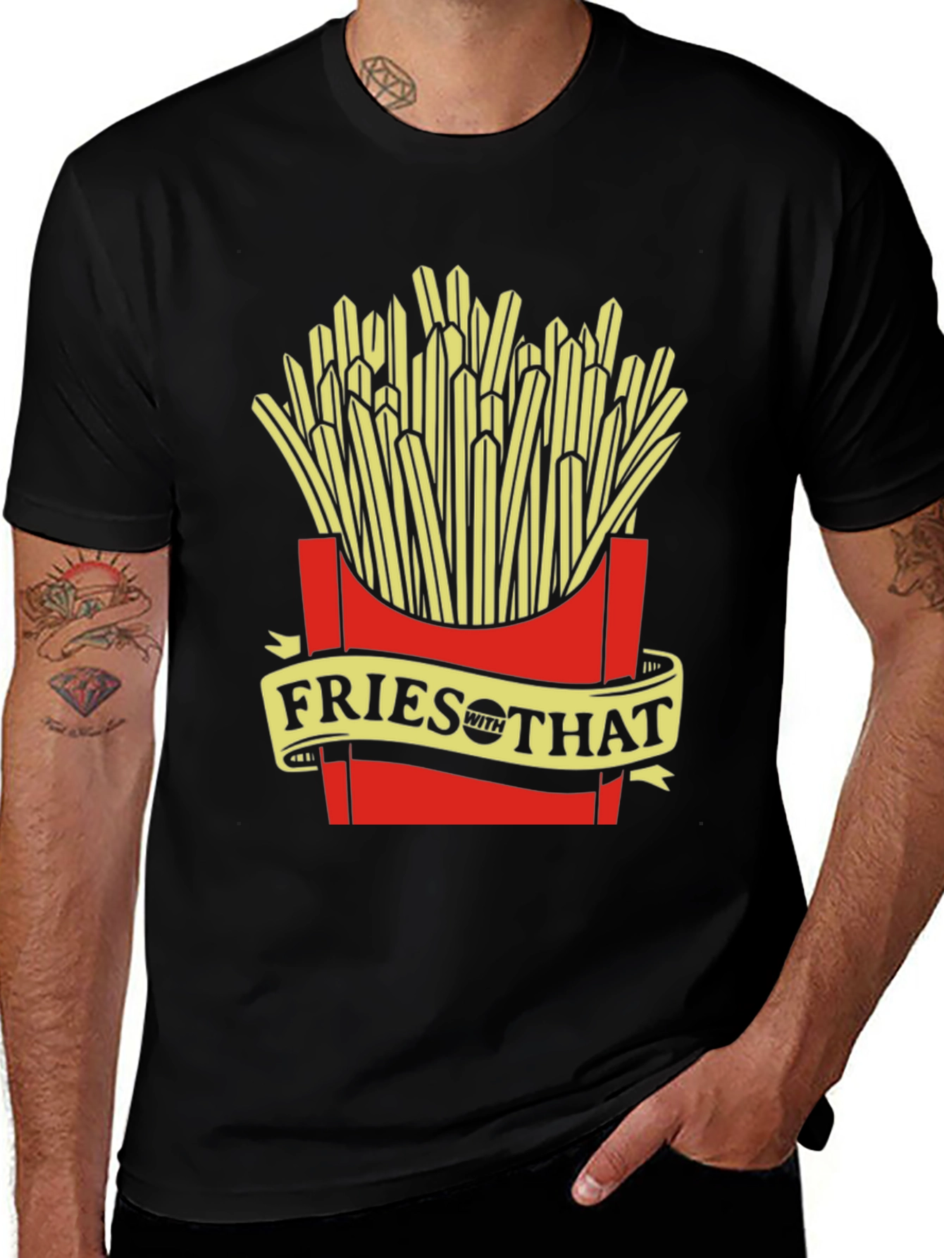 Fries With That Graphic Tee - Unisex Black T-Shirt