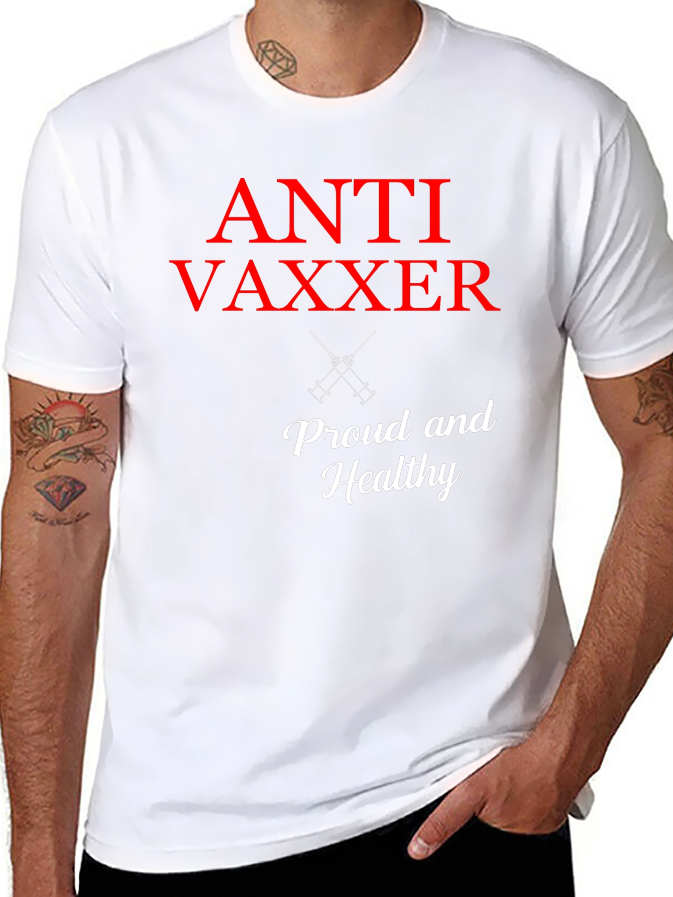 Anti Vaxxer T-Shirt - Proud & Healthy Statement Tee