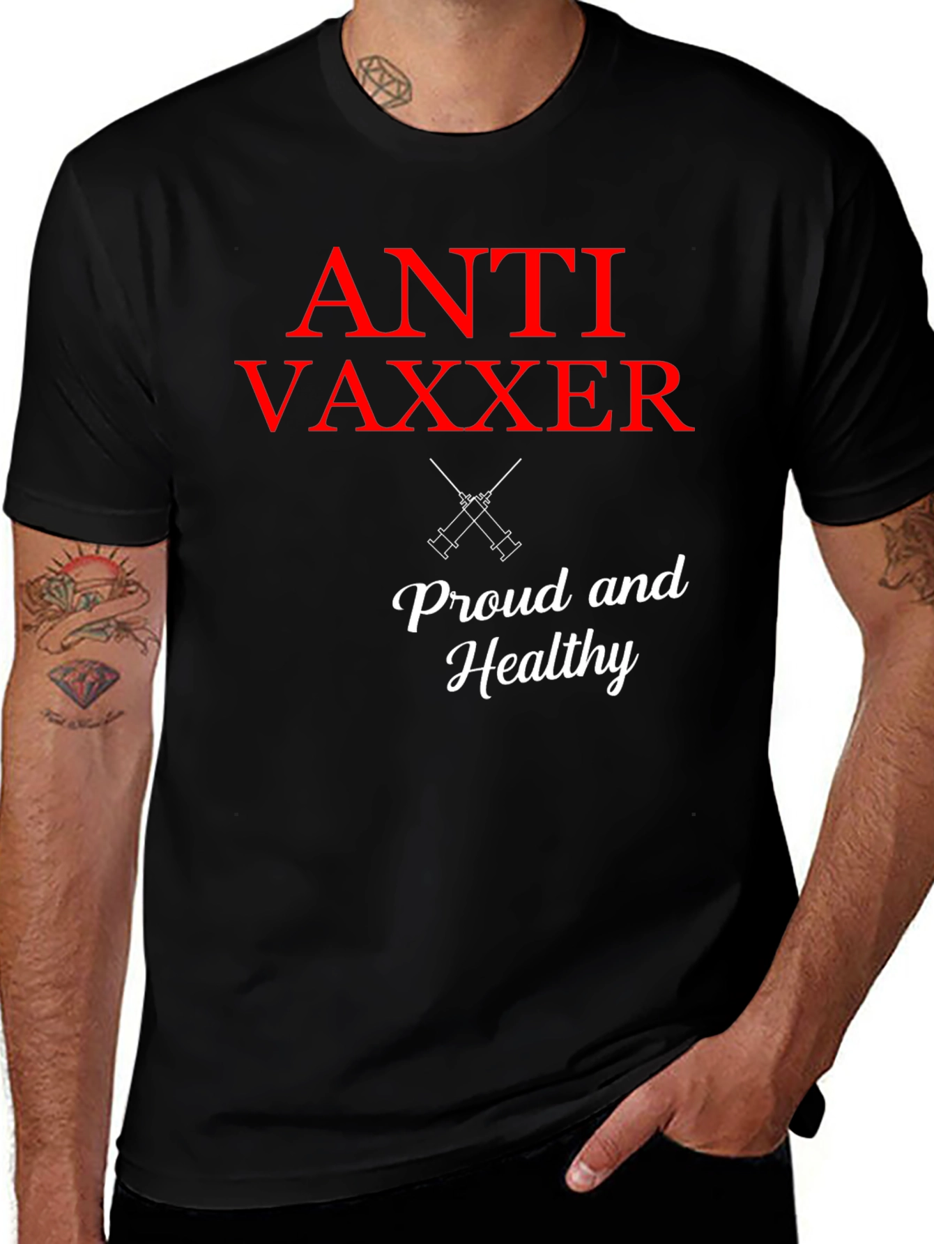 Anti Vaxxer T-Shirt - Proud & Healthy Statement Tee