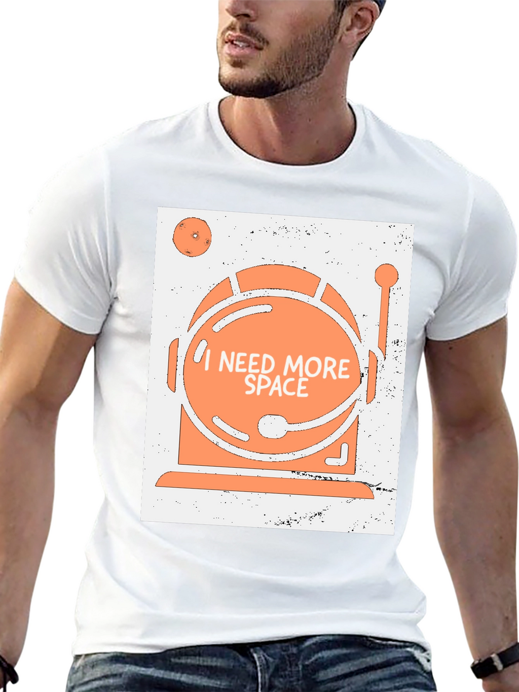 I Need More Space Astronaut Helmet Graphic T-Shirt