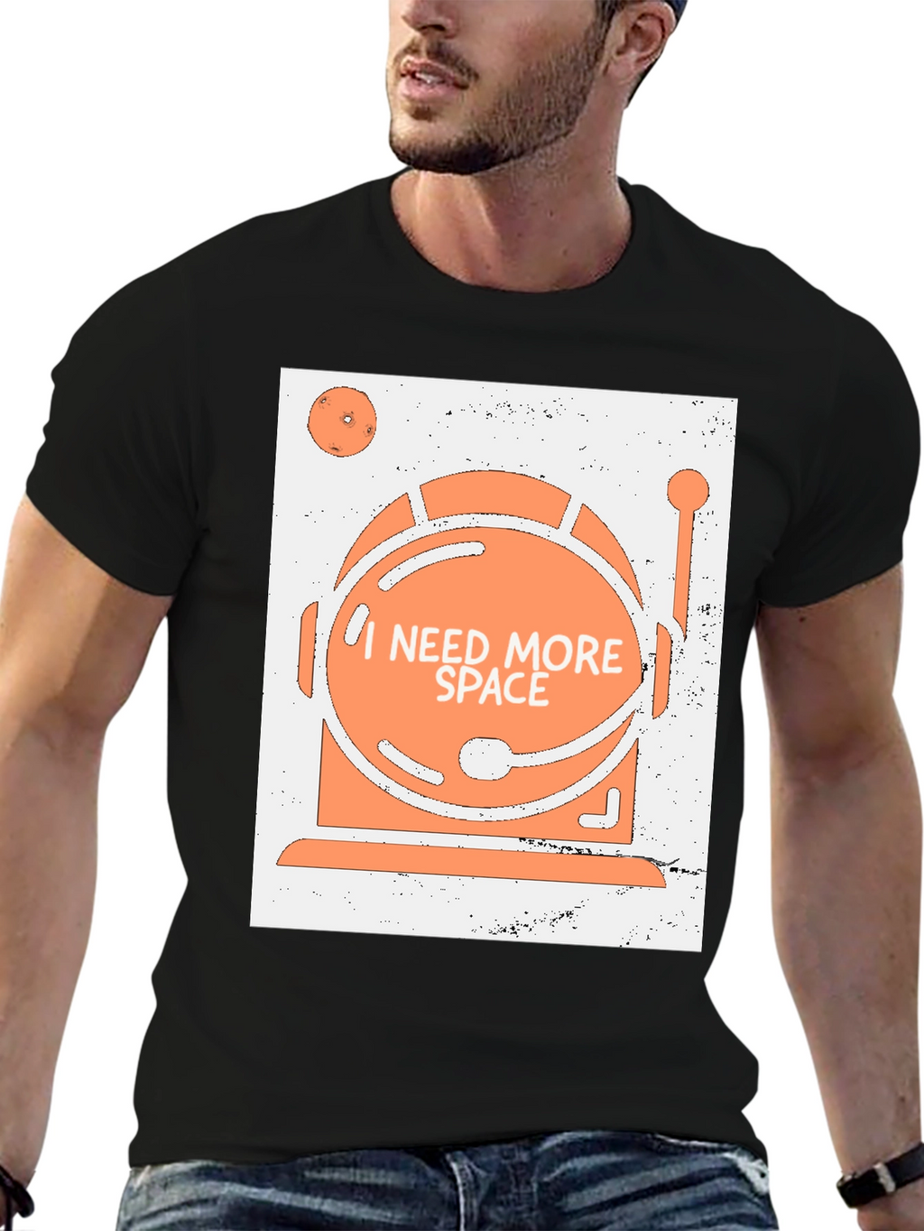 I Need More Space Astronaut Helmet Graphic T-Shirt