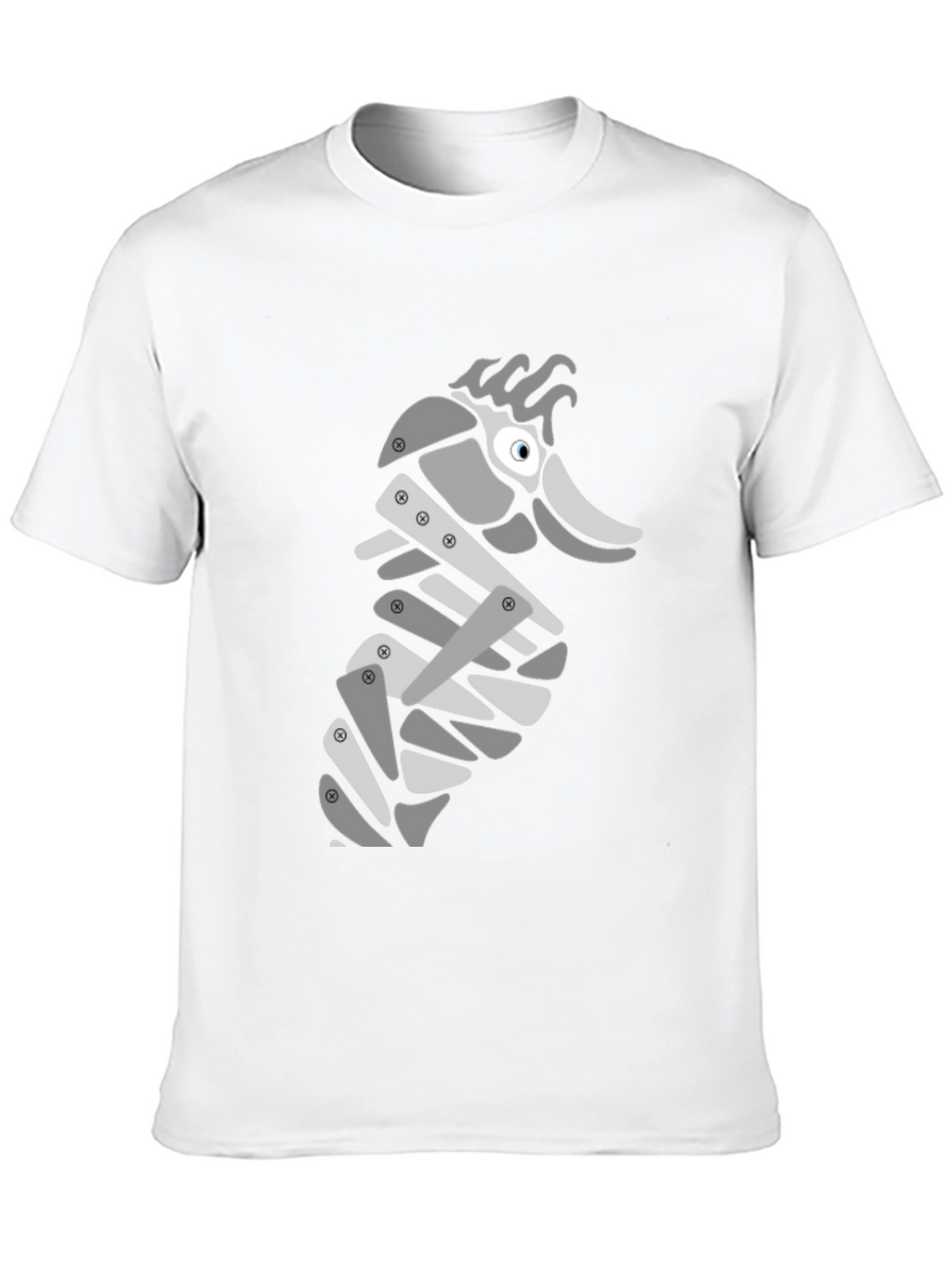 Modern Seahorse Graphic Tee - Black