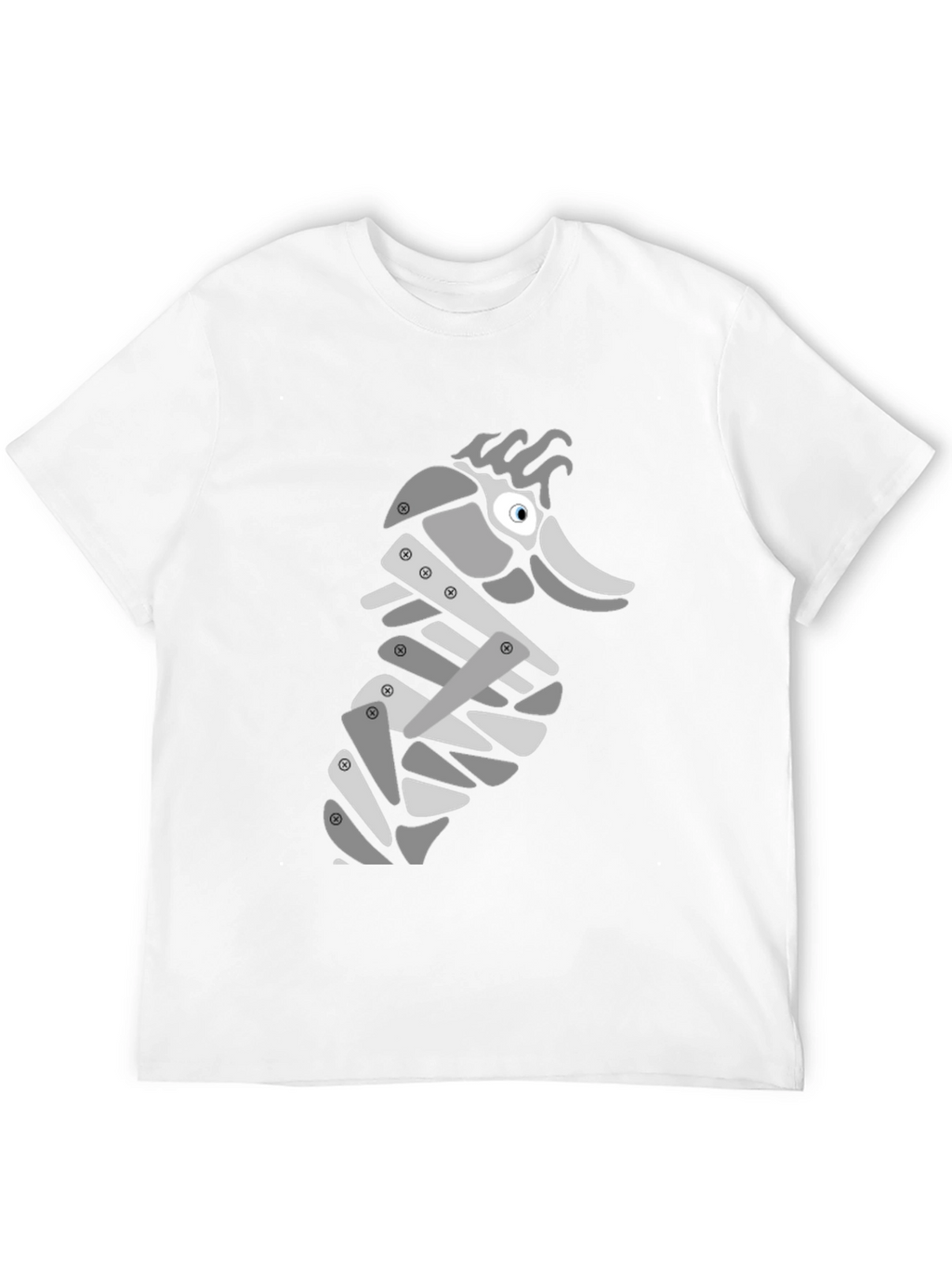 Modern Seahorse Graphic Tee - Black