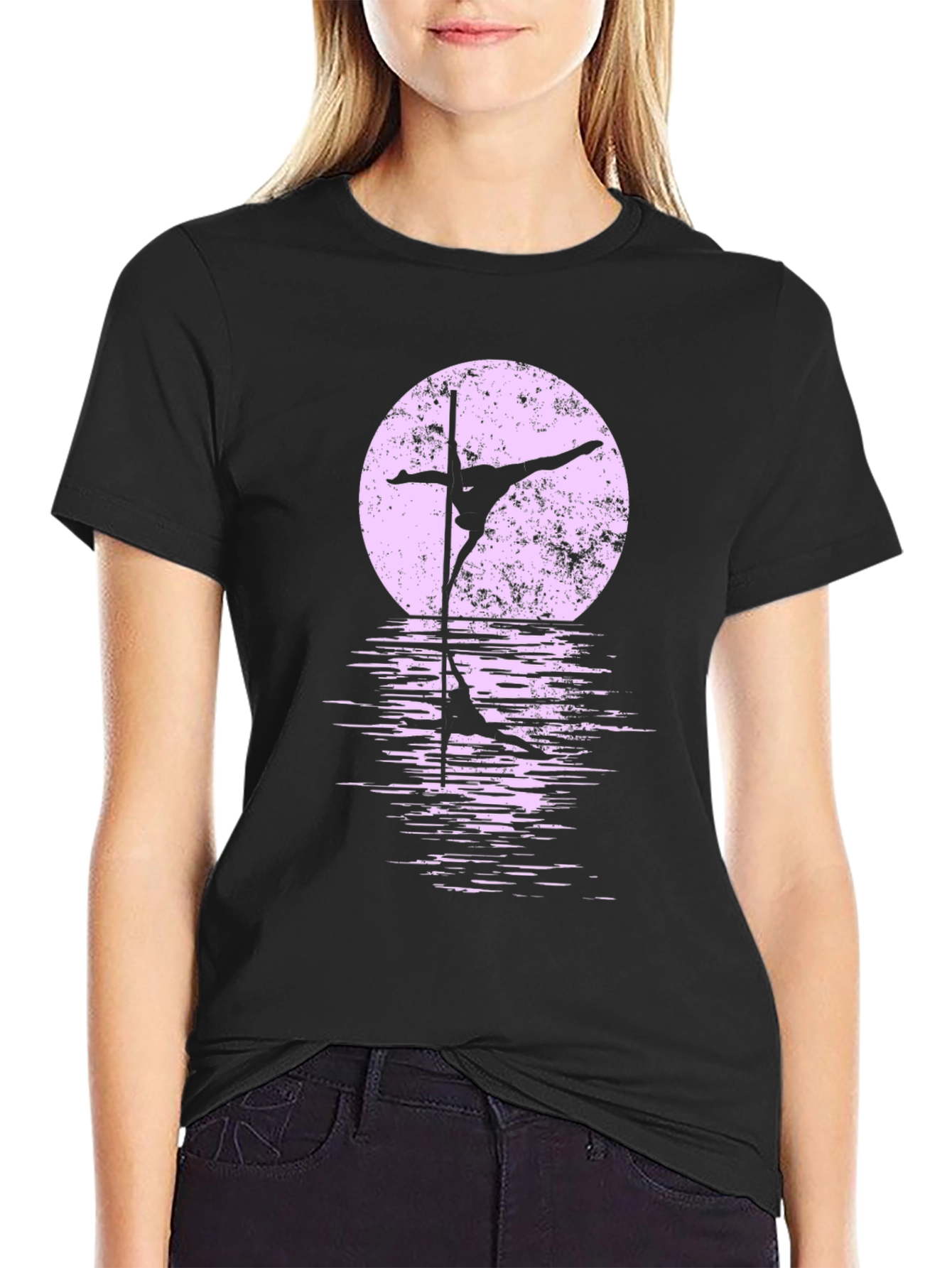 Pole Dancer Moon Silhouette Graphic Tee