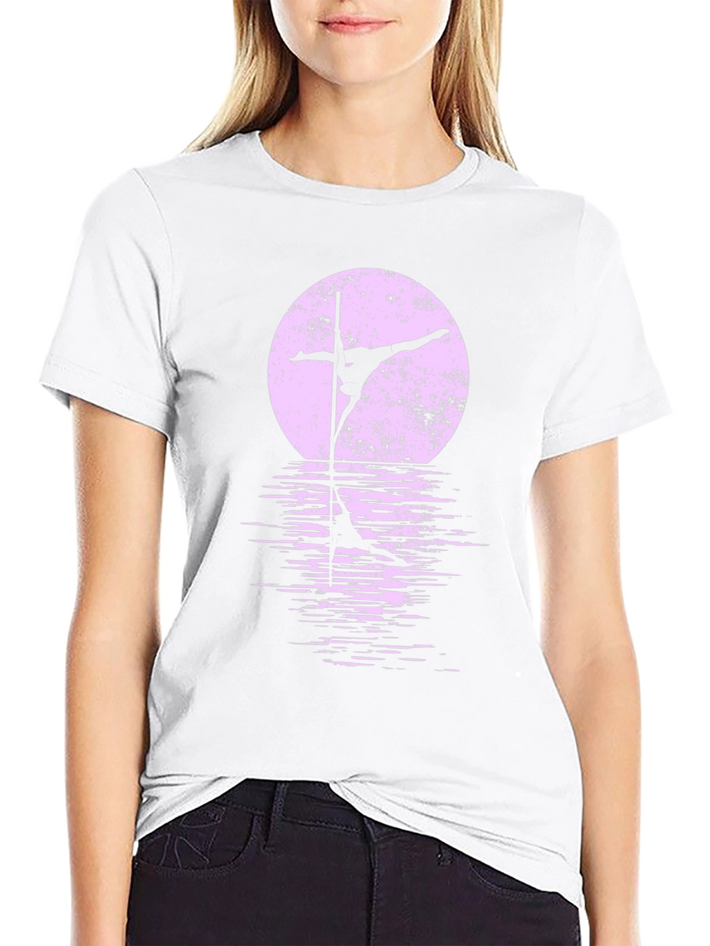 Pole Dancer Moon Silhouette Graphic Tee